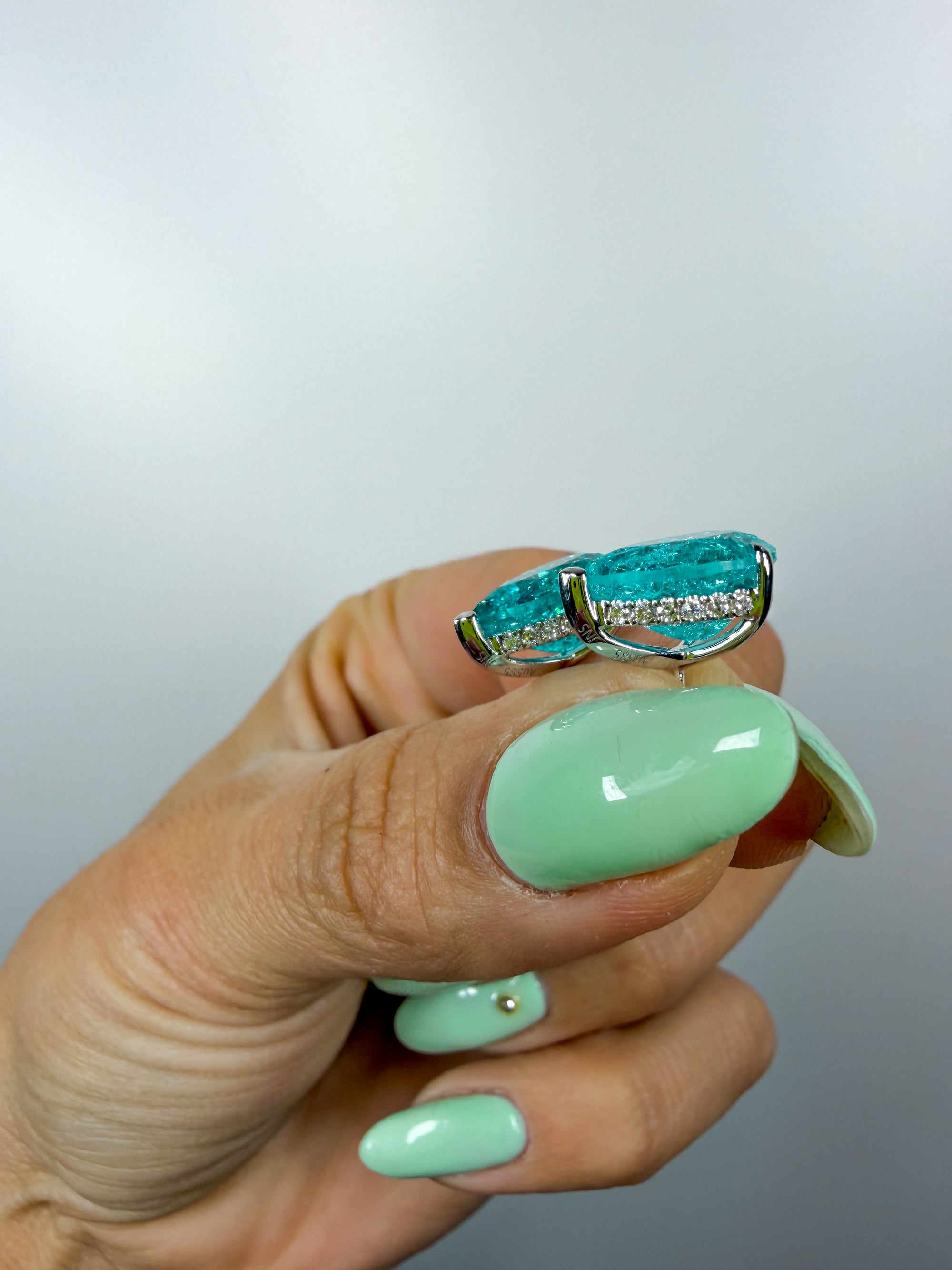 Crushed Ice Pear Studs