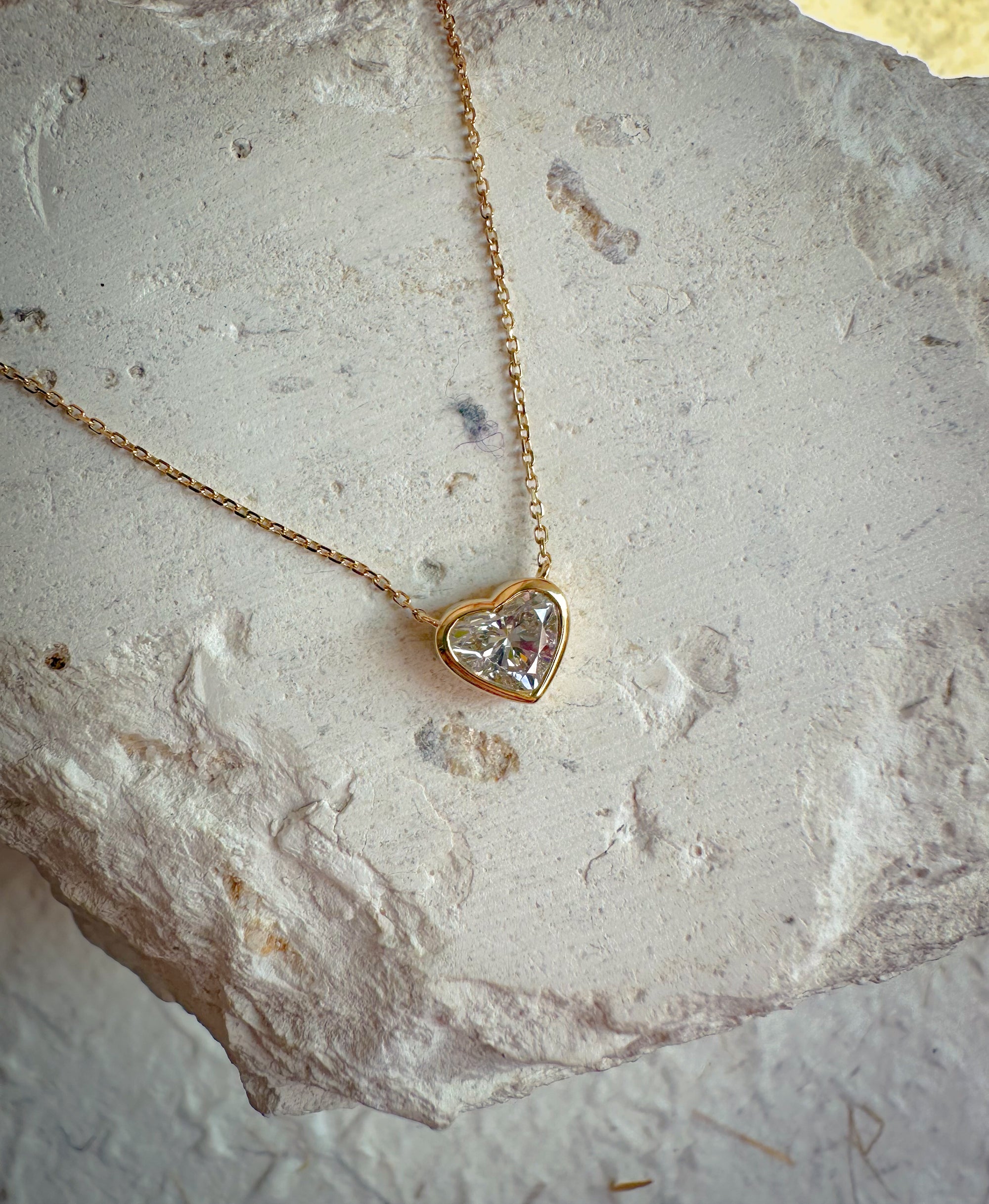 The Rebel Bezel Heart Necklace