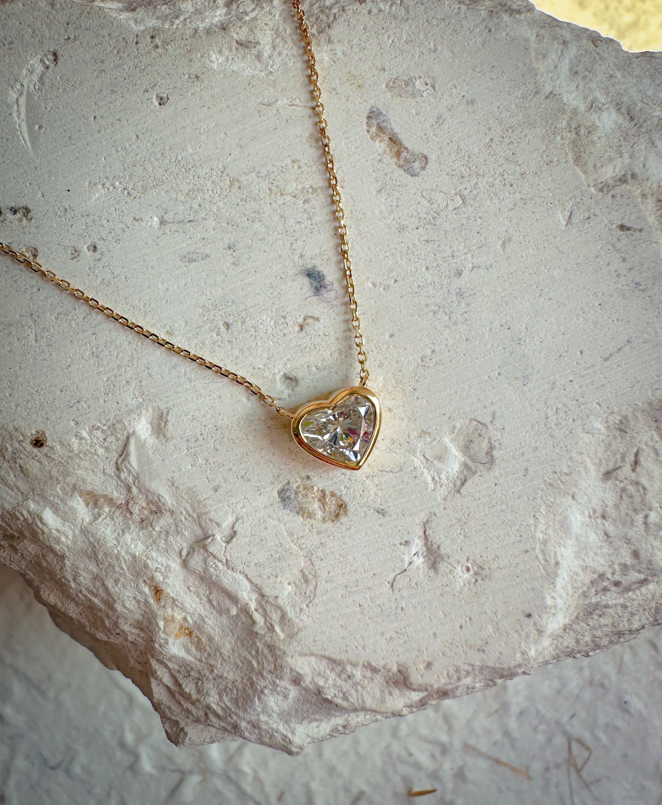 The Rebel Bezel Heart Necklace