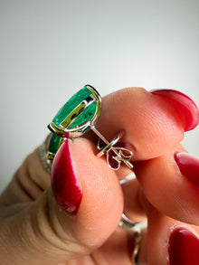 Emerald Pear Studs