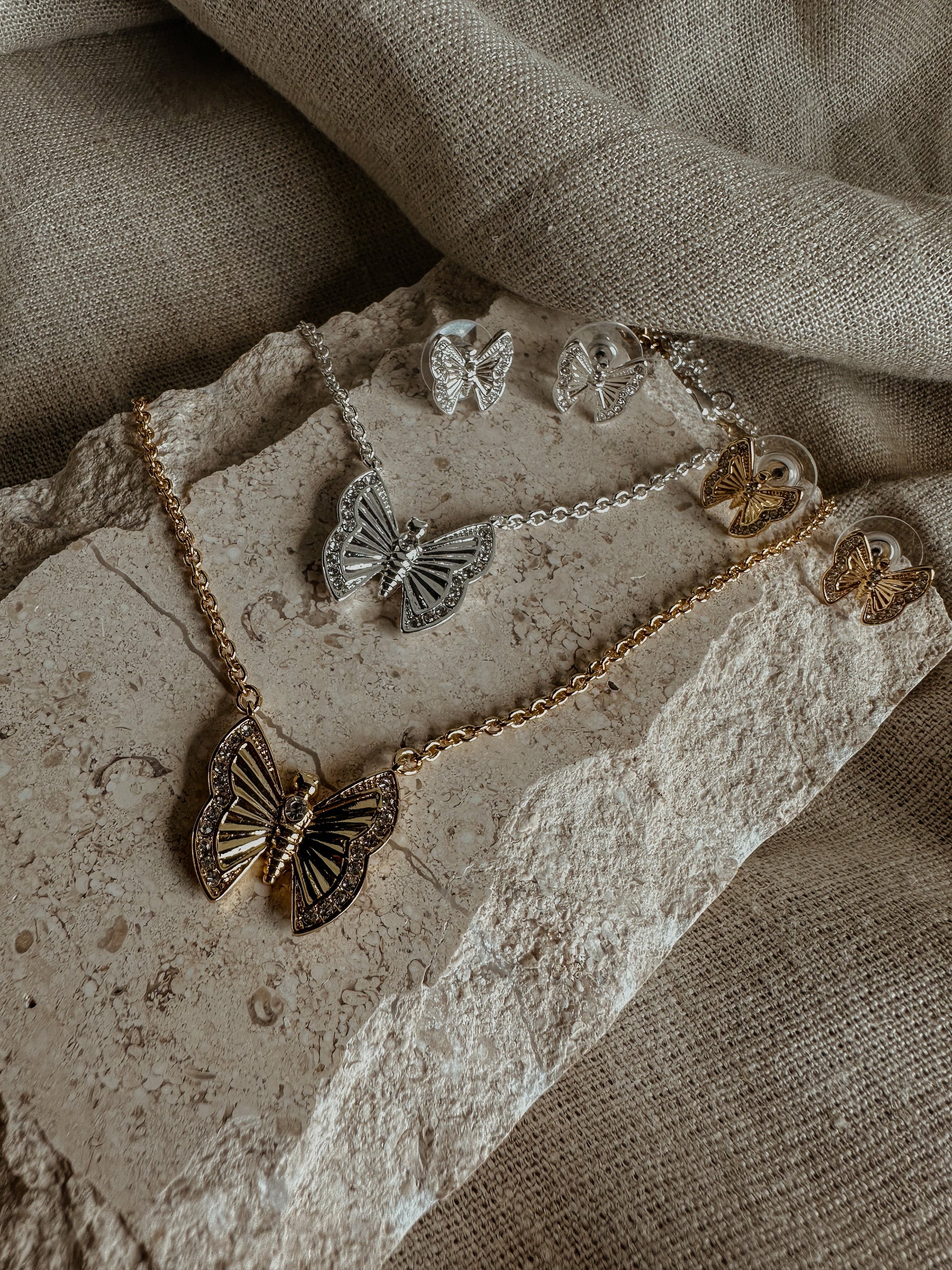 Butterfly Necklace & Earrings Set