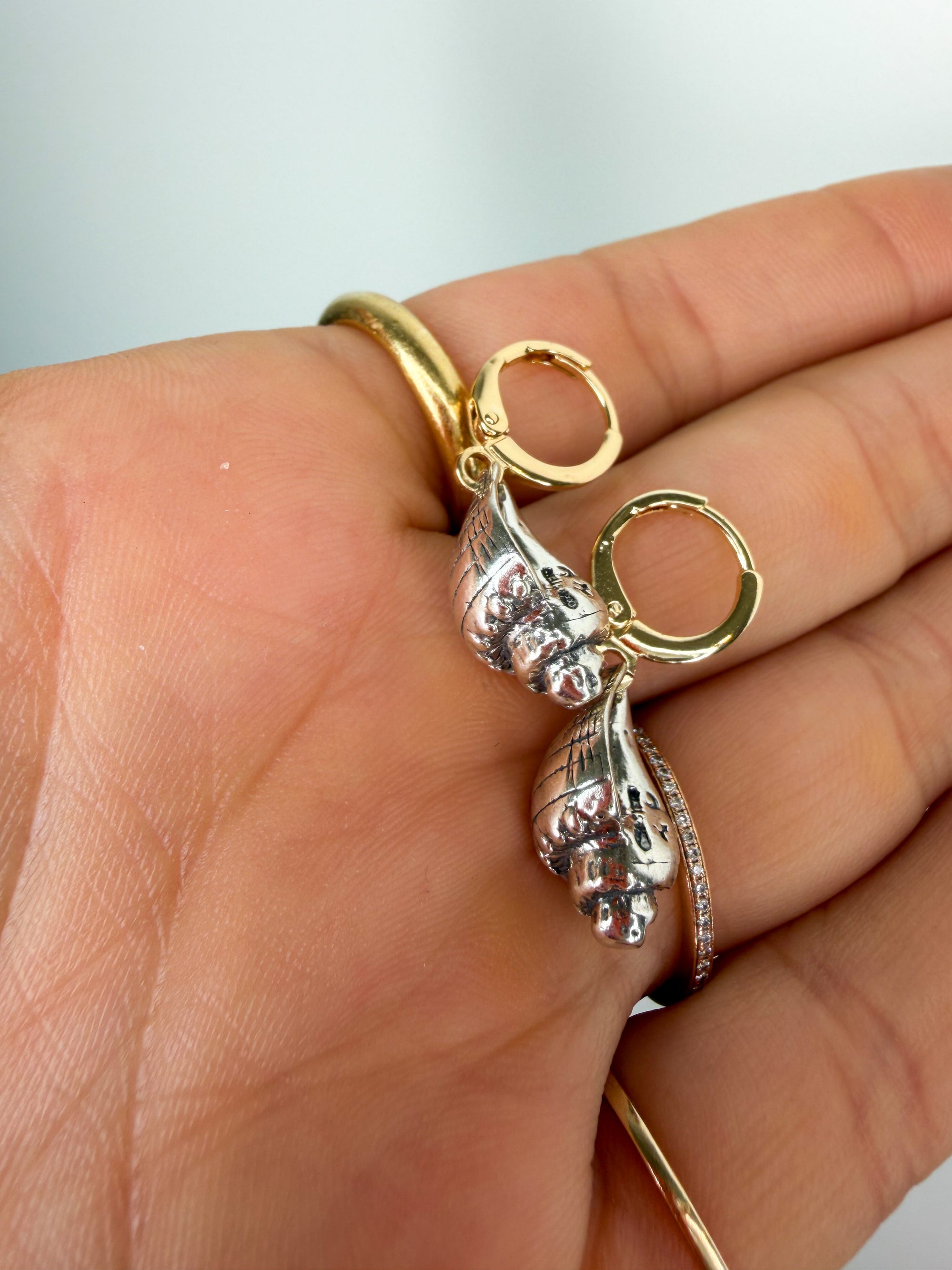 Silver Conch Earrings