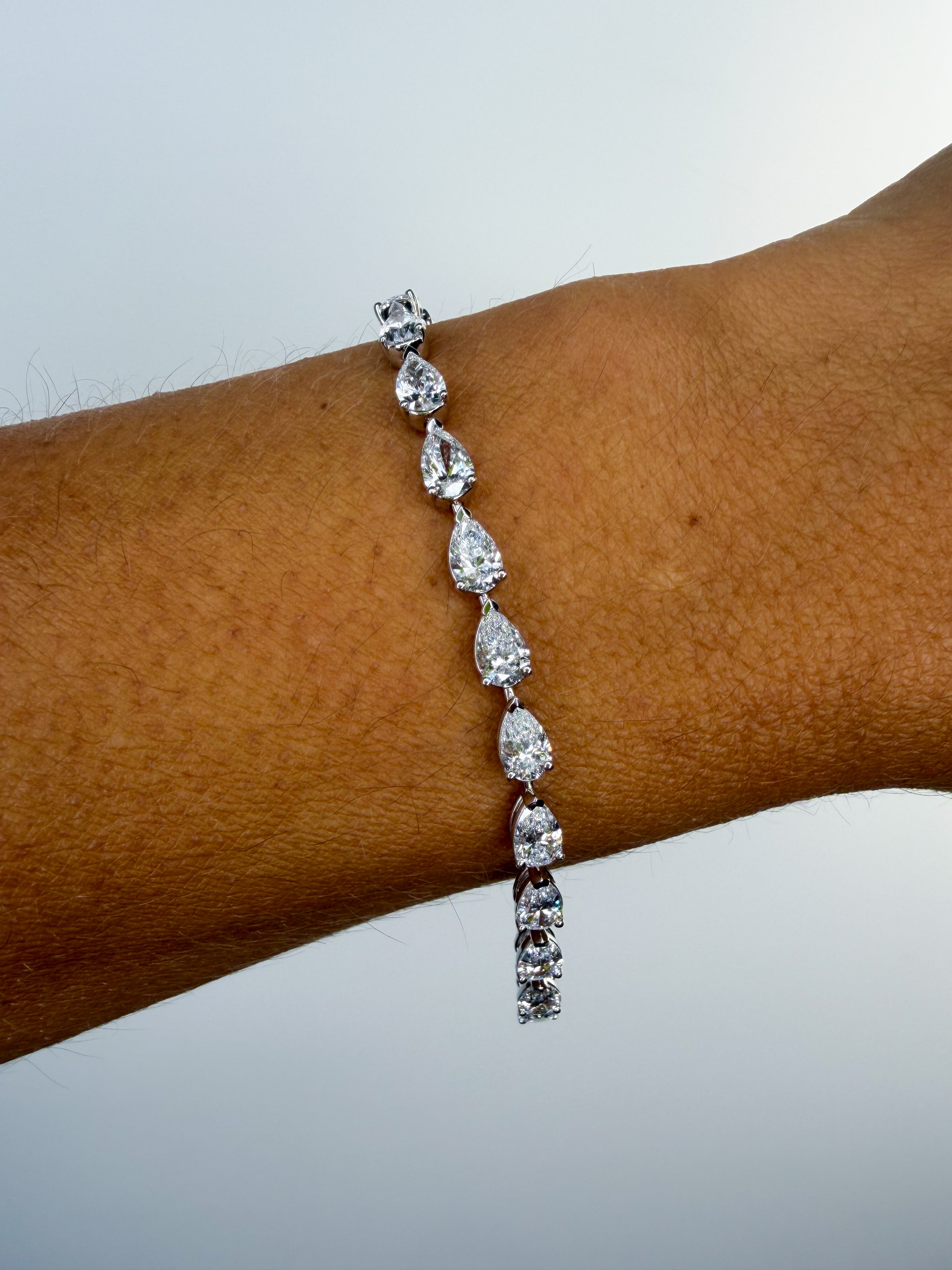 East - West Pear Tennis Bracelet