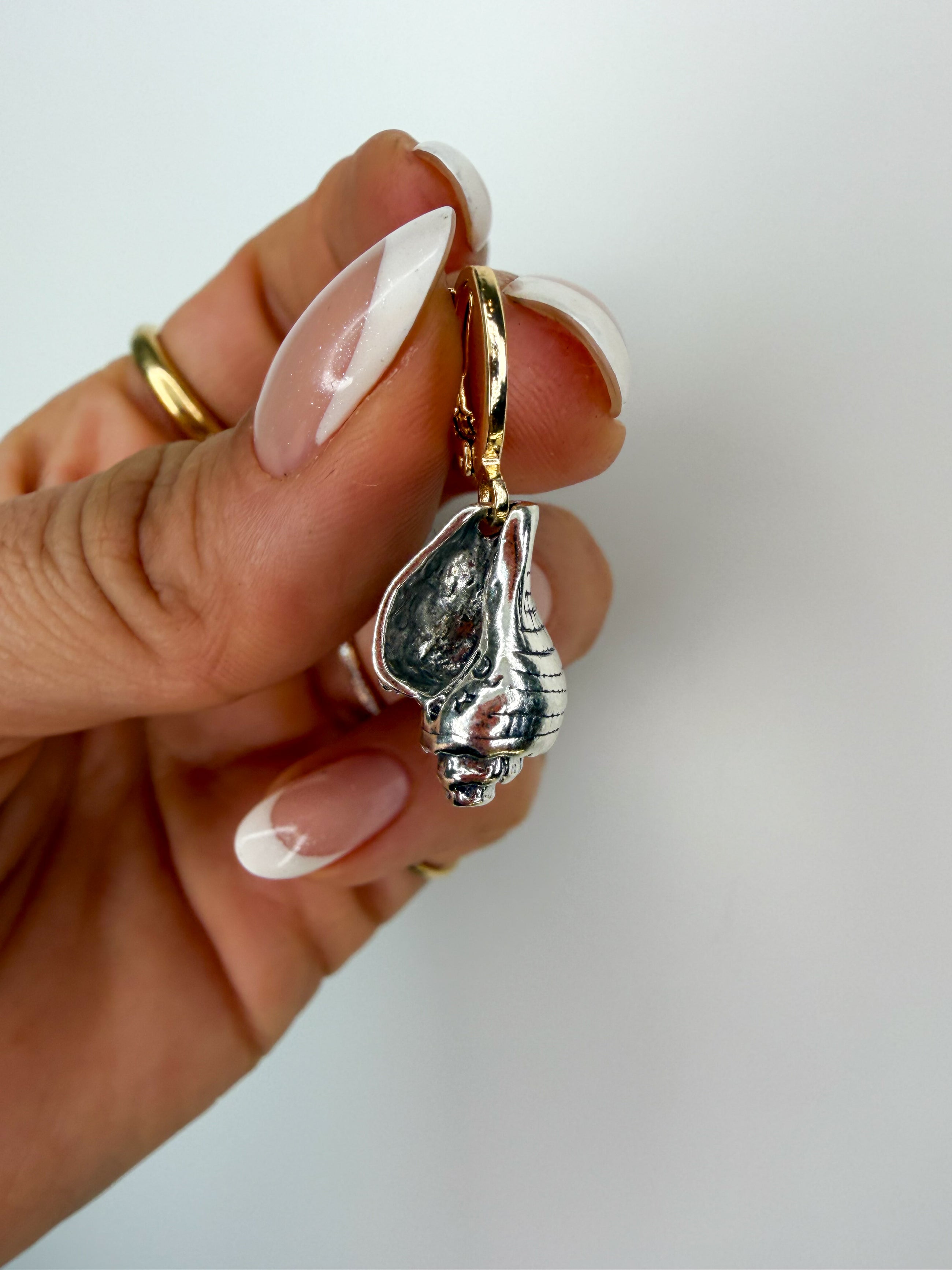 Silver Conch Earrings