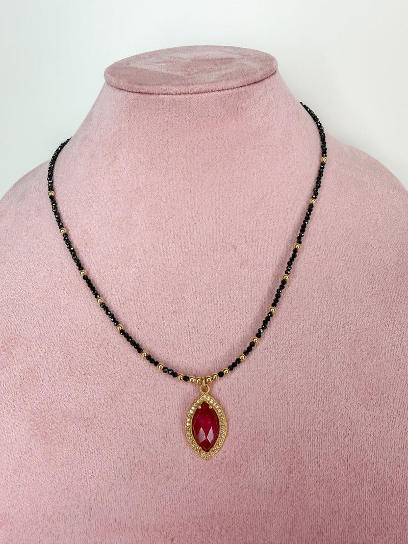 Crimson Marquise Necklace