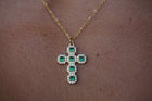 Emerald Cross Necklace