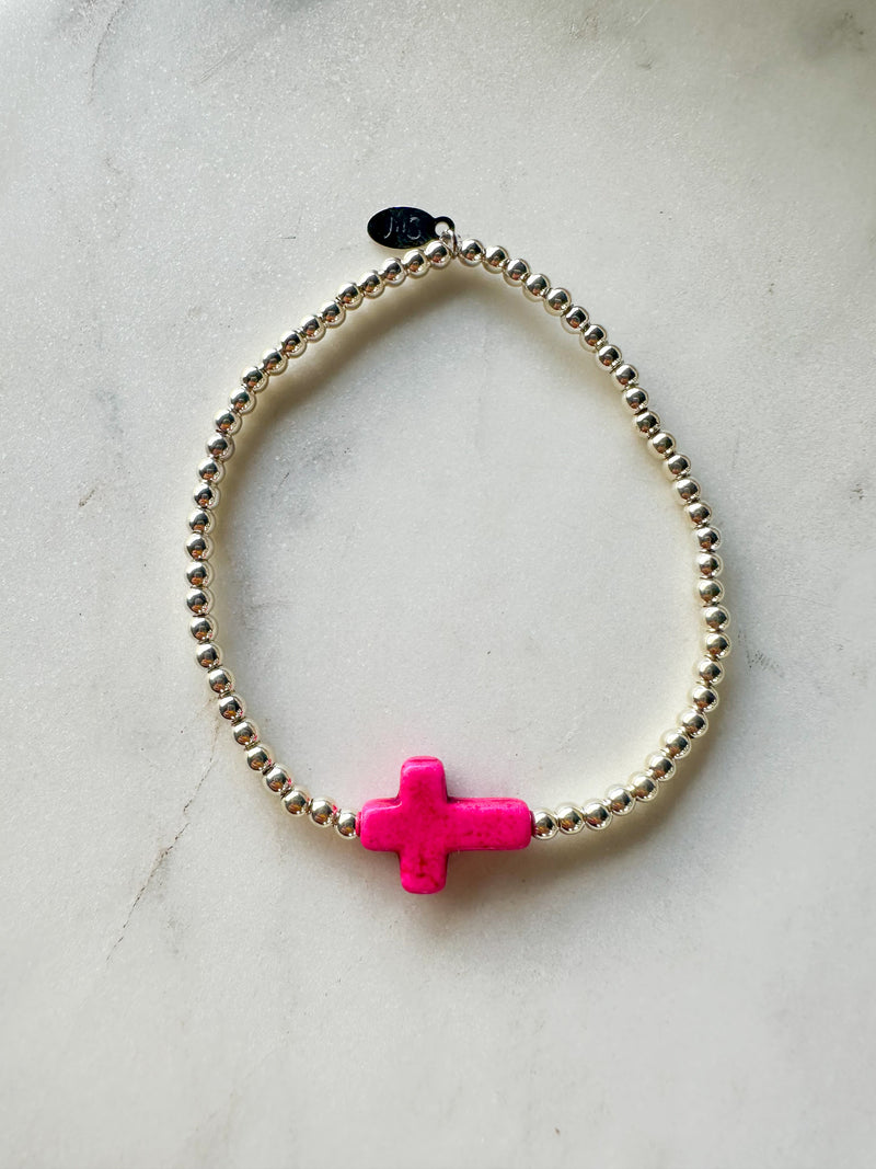 Pink Cross Bracelet