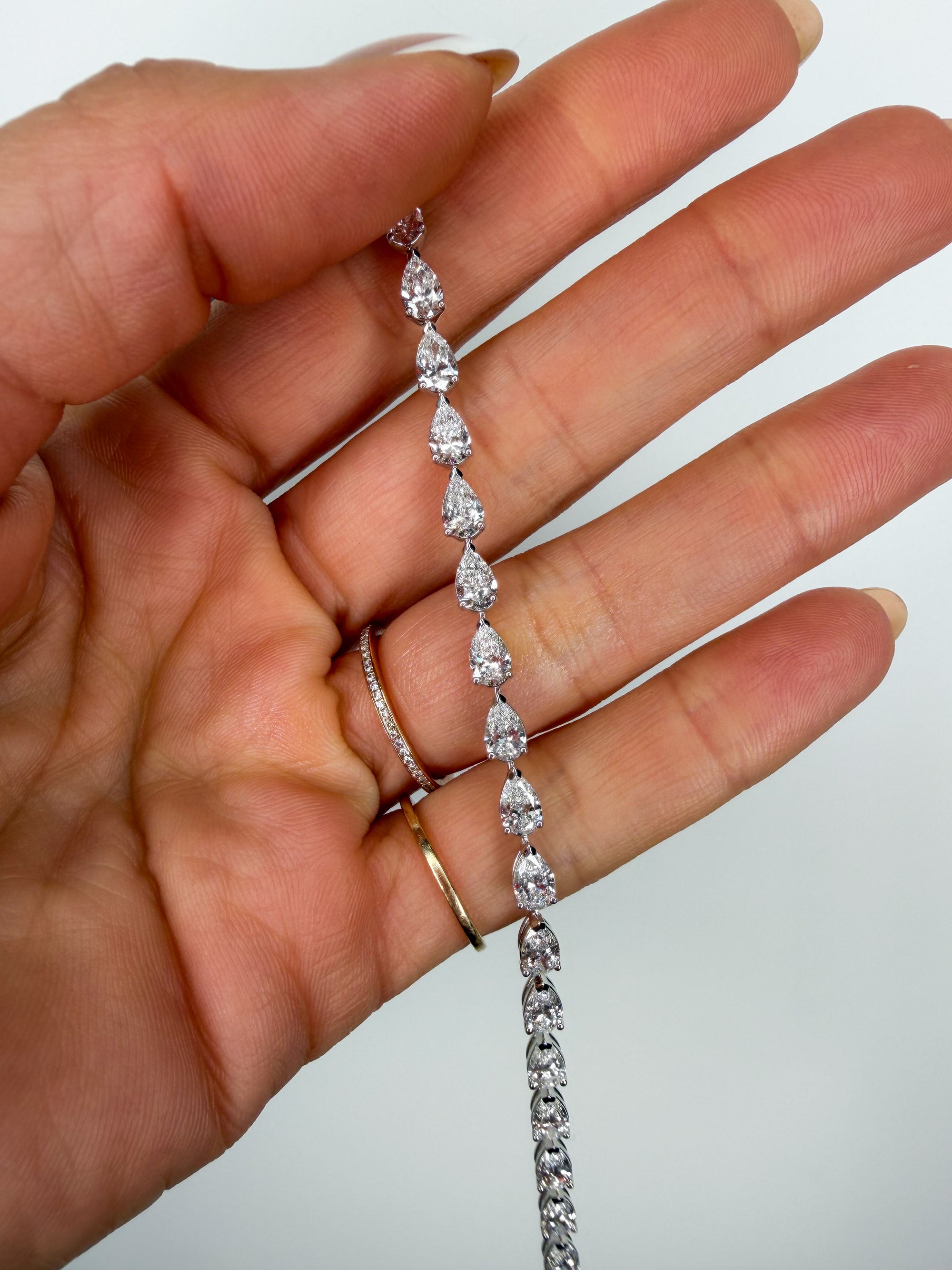 East - West Pear Tennis Bracelet