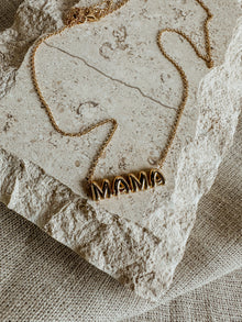 Puffy Gold MAMA Necklace