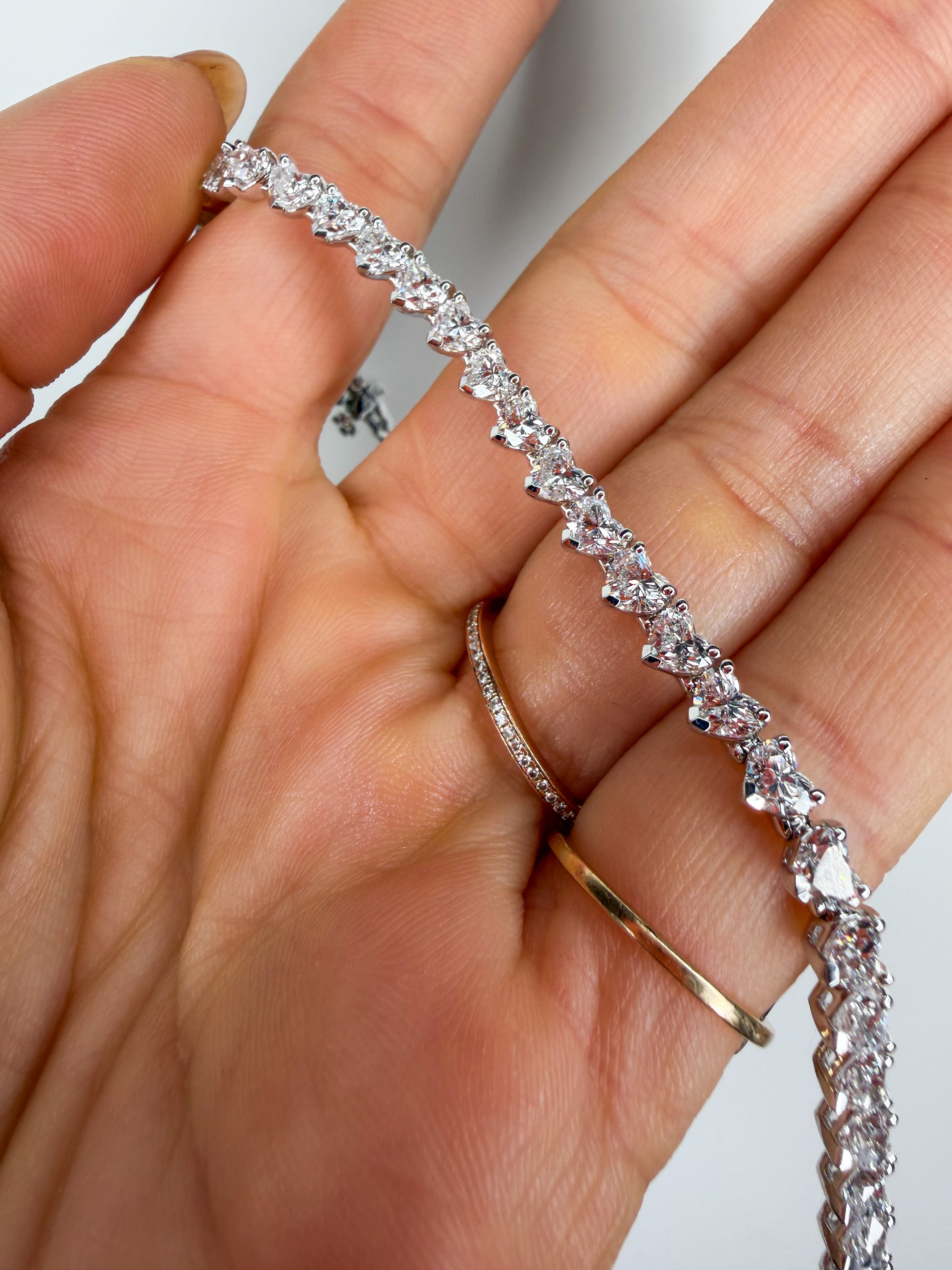 The Vertical Heart Tennis Bracelet