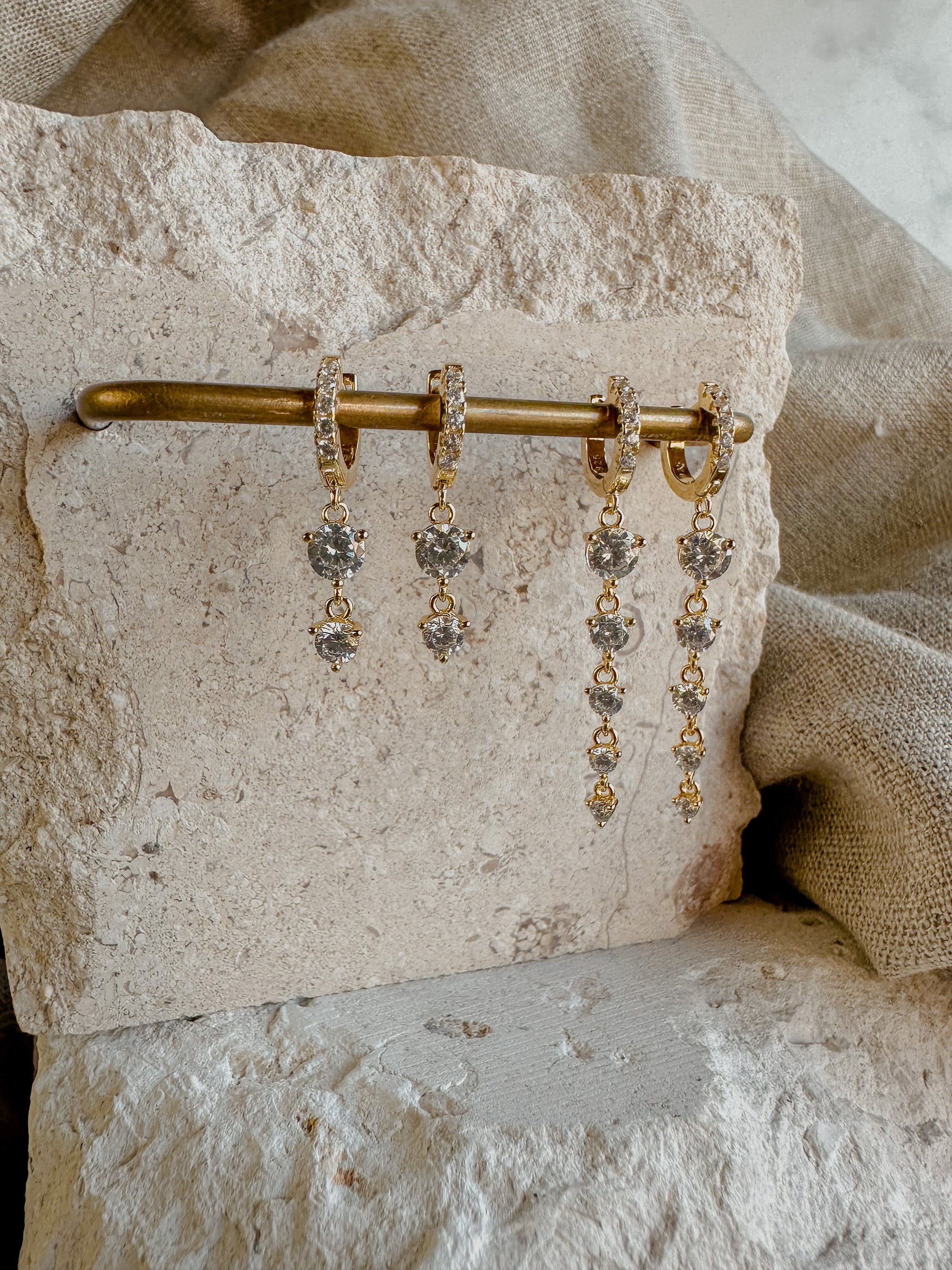 Short Crystal Drop Earrings