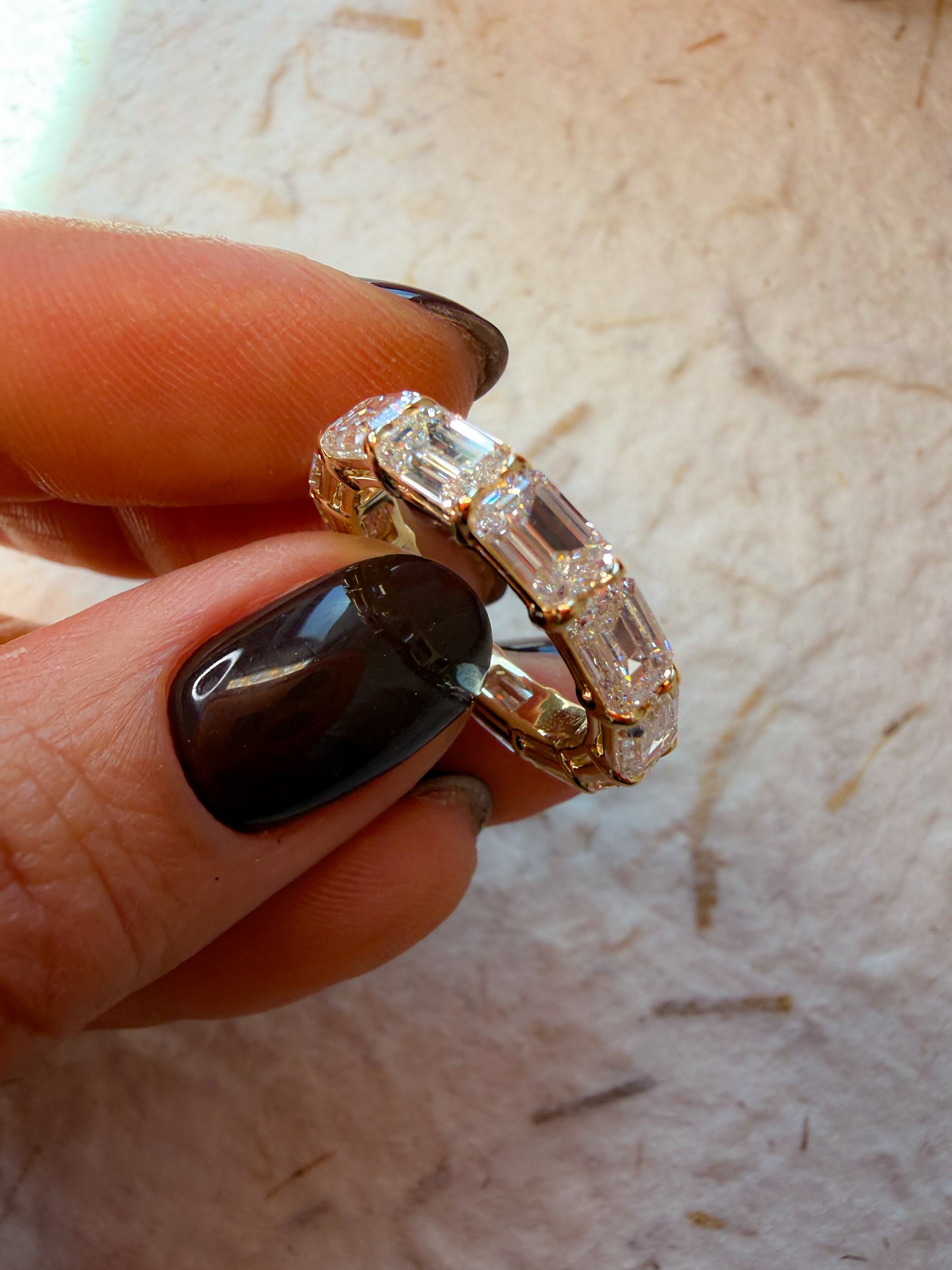 The Iconic Horizontal Emerald Eternity Band