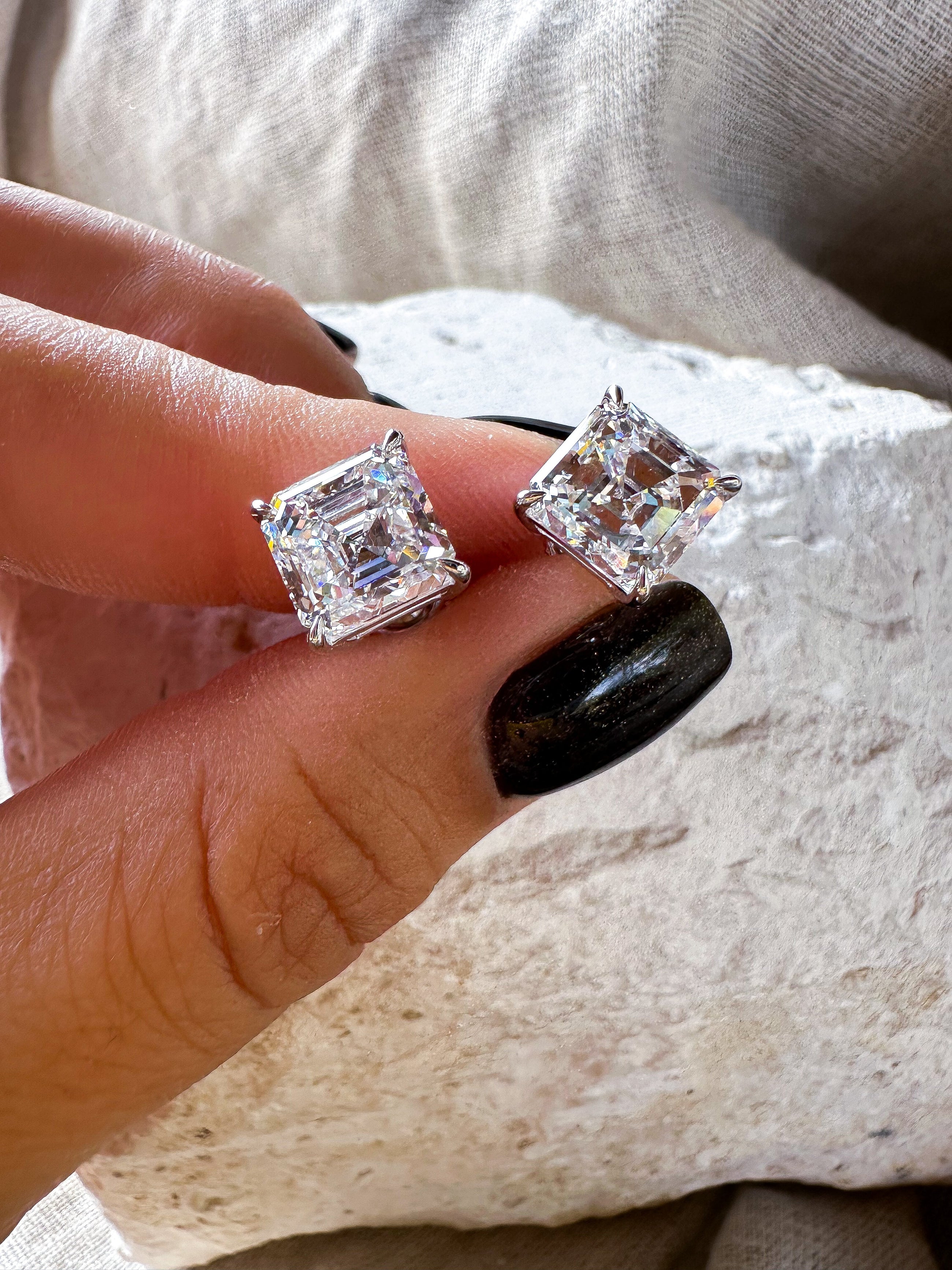 The Power Play - Asscher Cut 6ctw Diamond Studs