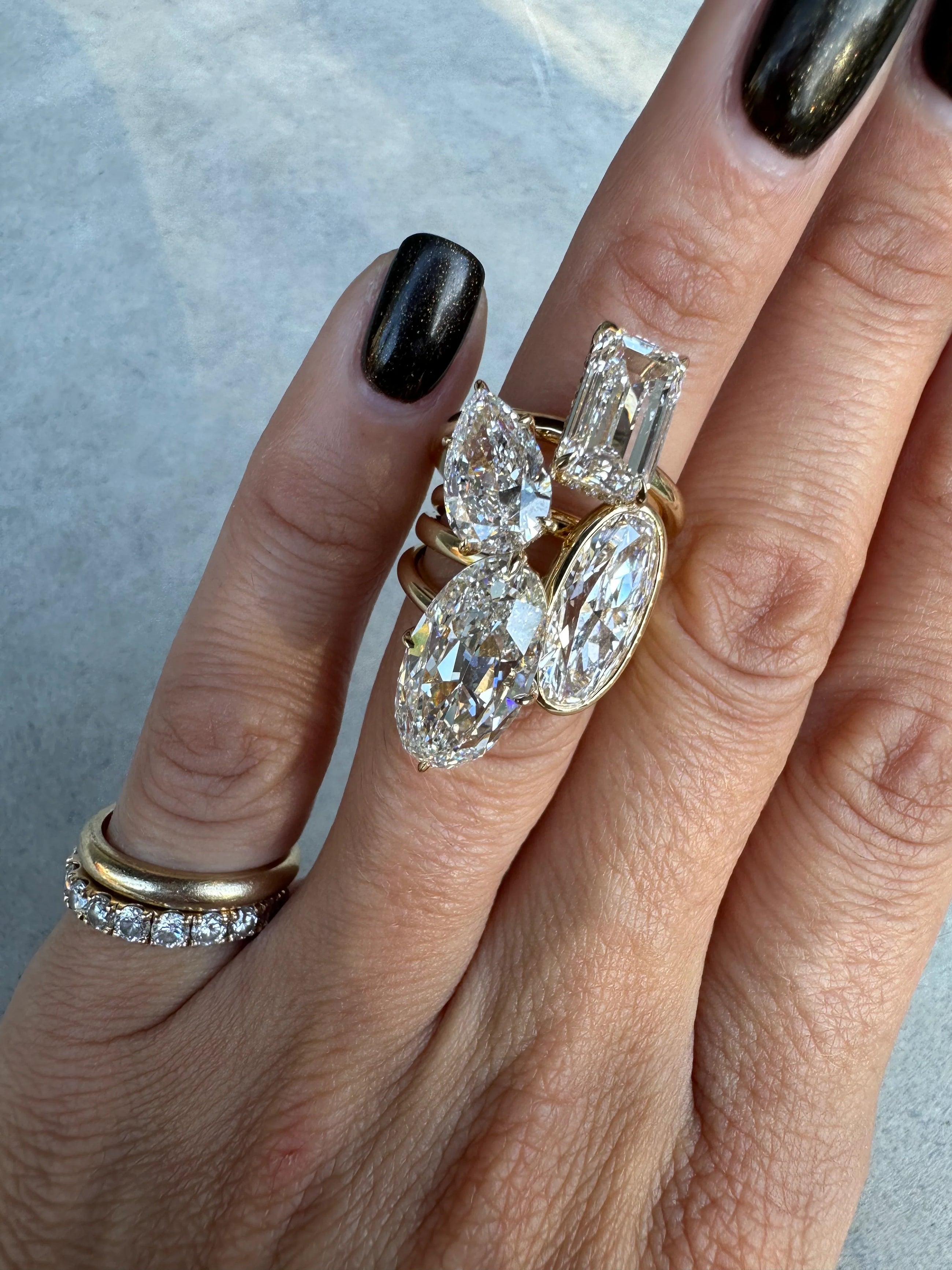 The Slanted Pear Diamond Ring