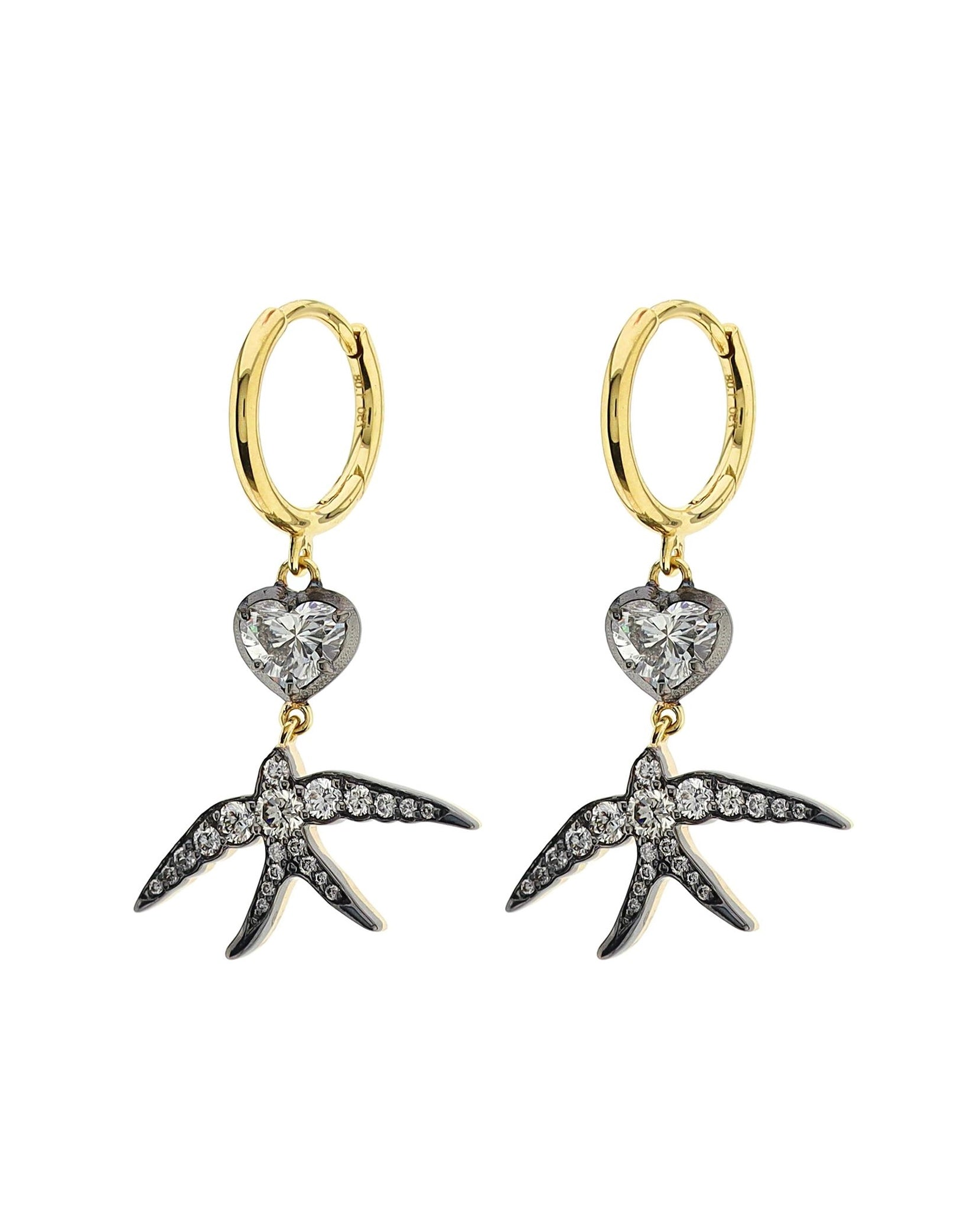 Seraphine Heart Sparrow Earrings