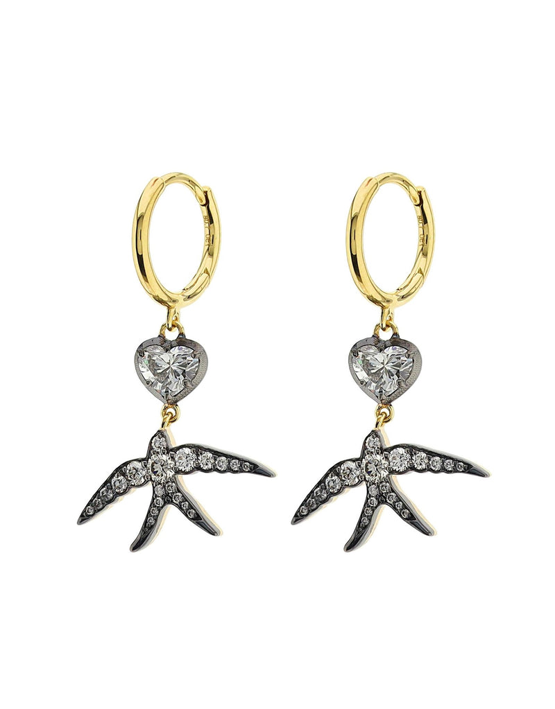 Seraphine Heart Sparrow Earrings