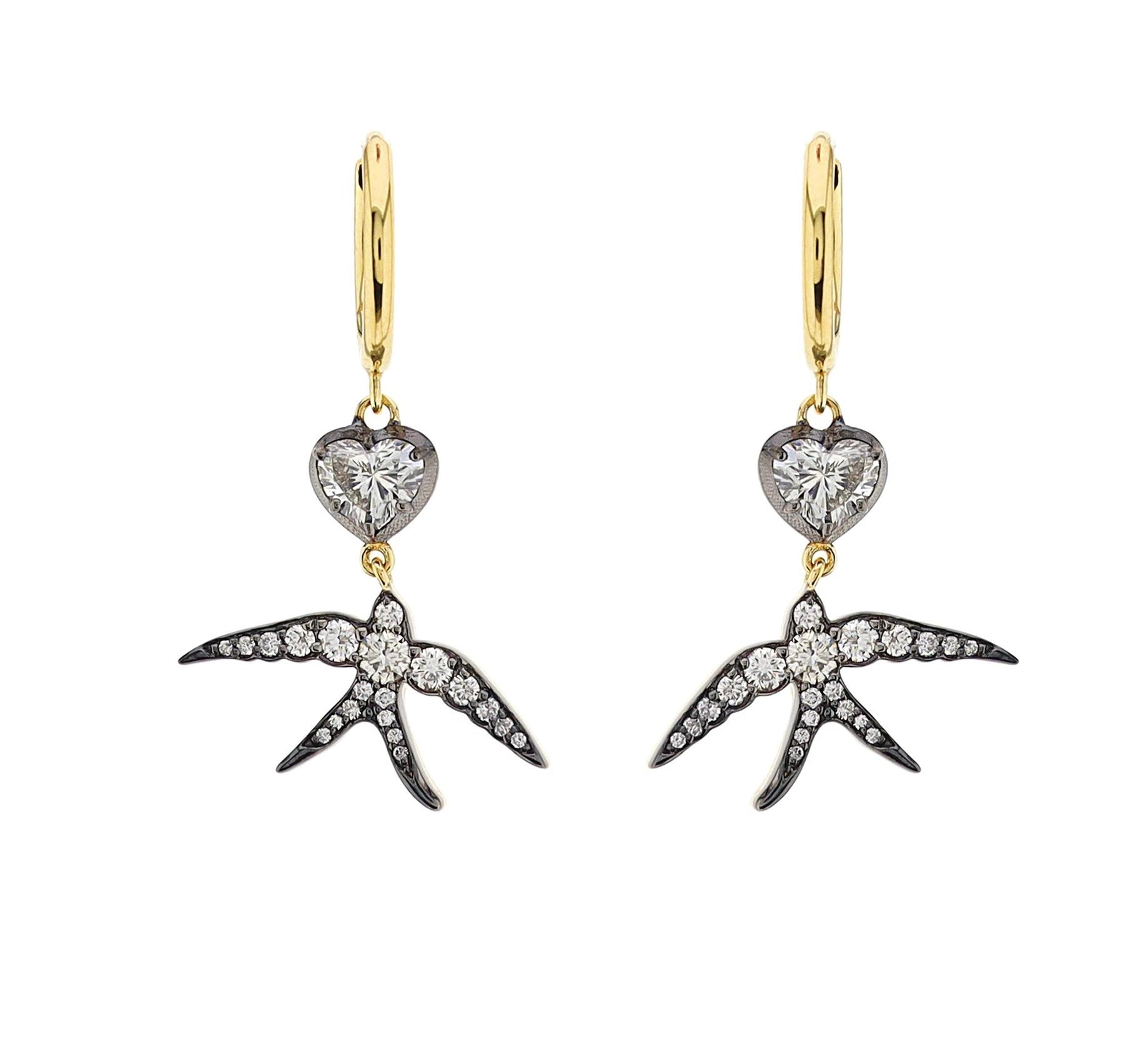 Seraphine Heart Sparrow Earrings