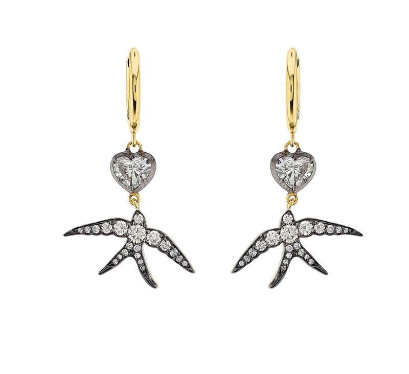 Seraphine Heart Sparrow Earrings