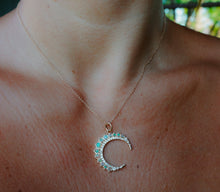 Opal Crescent Moon Necklace