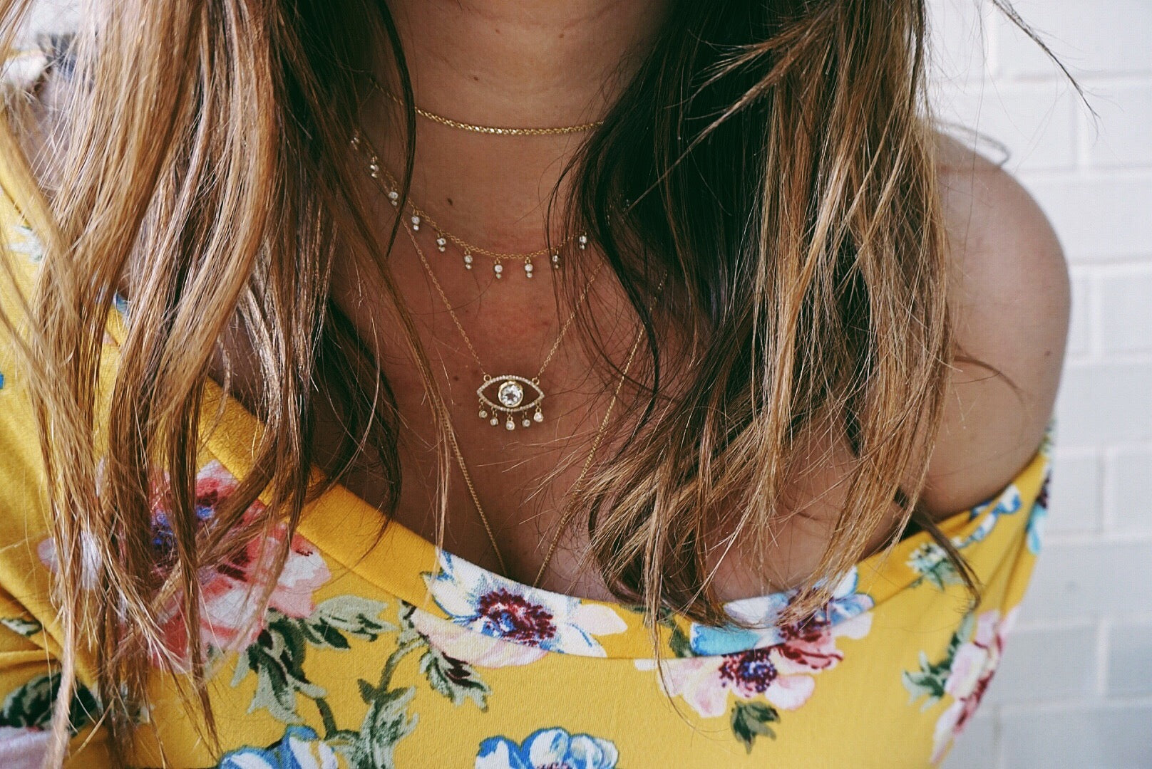 Diamond Eye Shaker Necklace