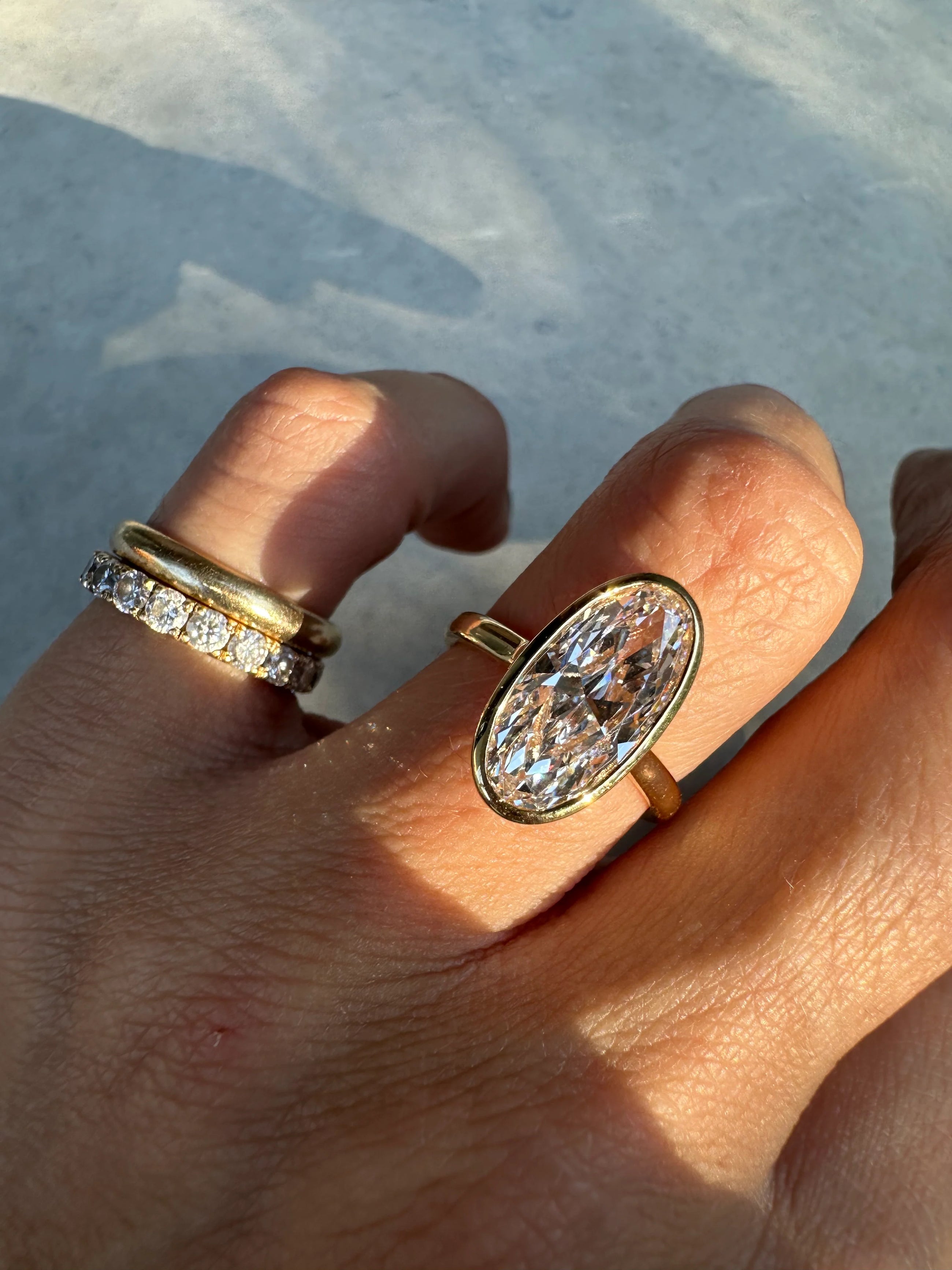 Moval Bezel Diamond Ring