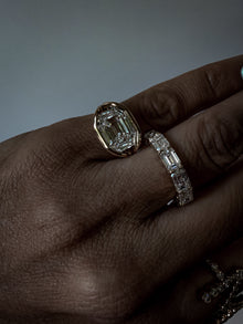 Heirloom Antique Emerald Bezel Ring