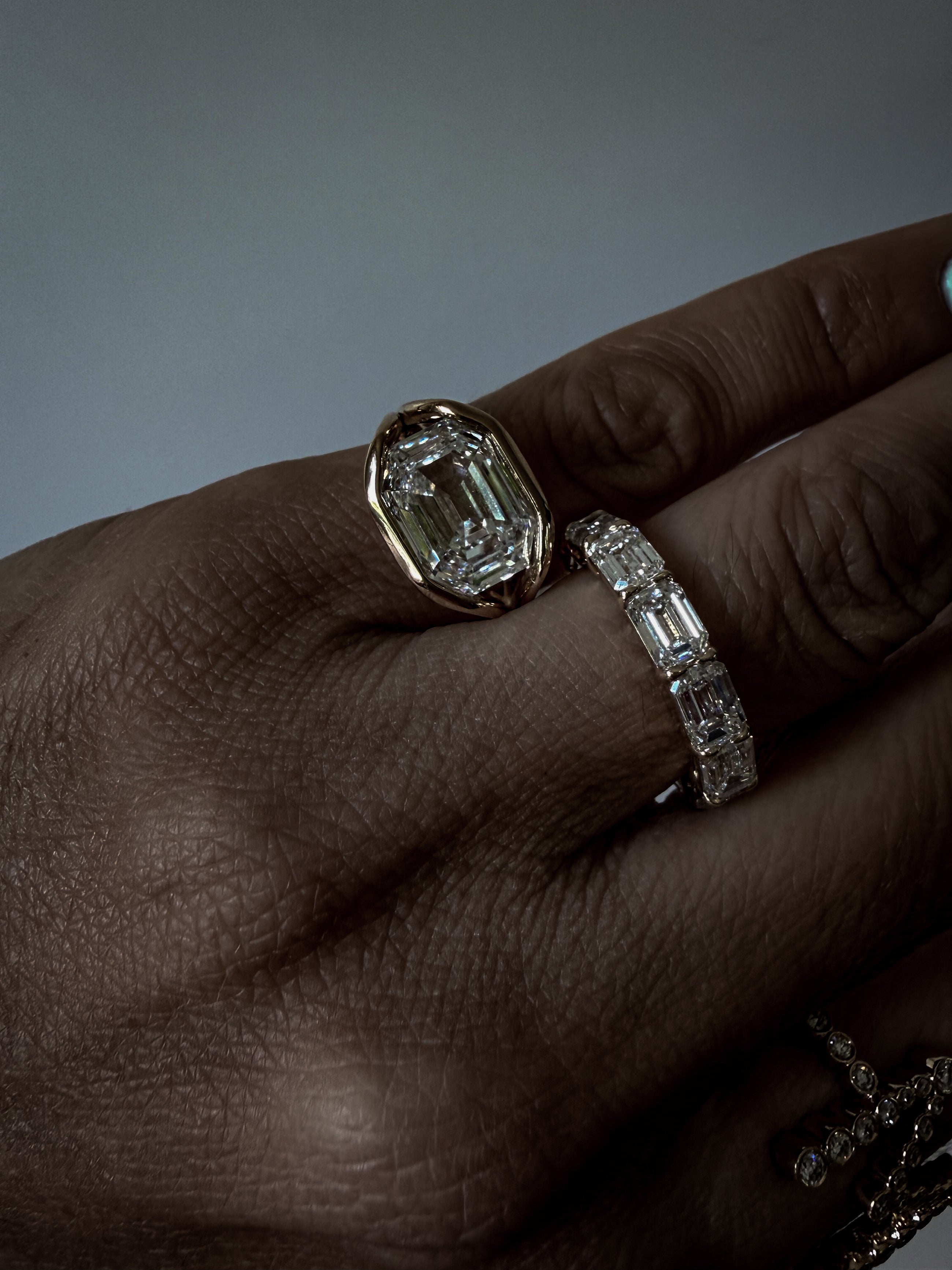 Heirloom Antique Emerald Bezel Ring