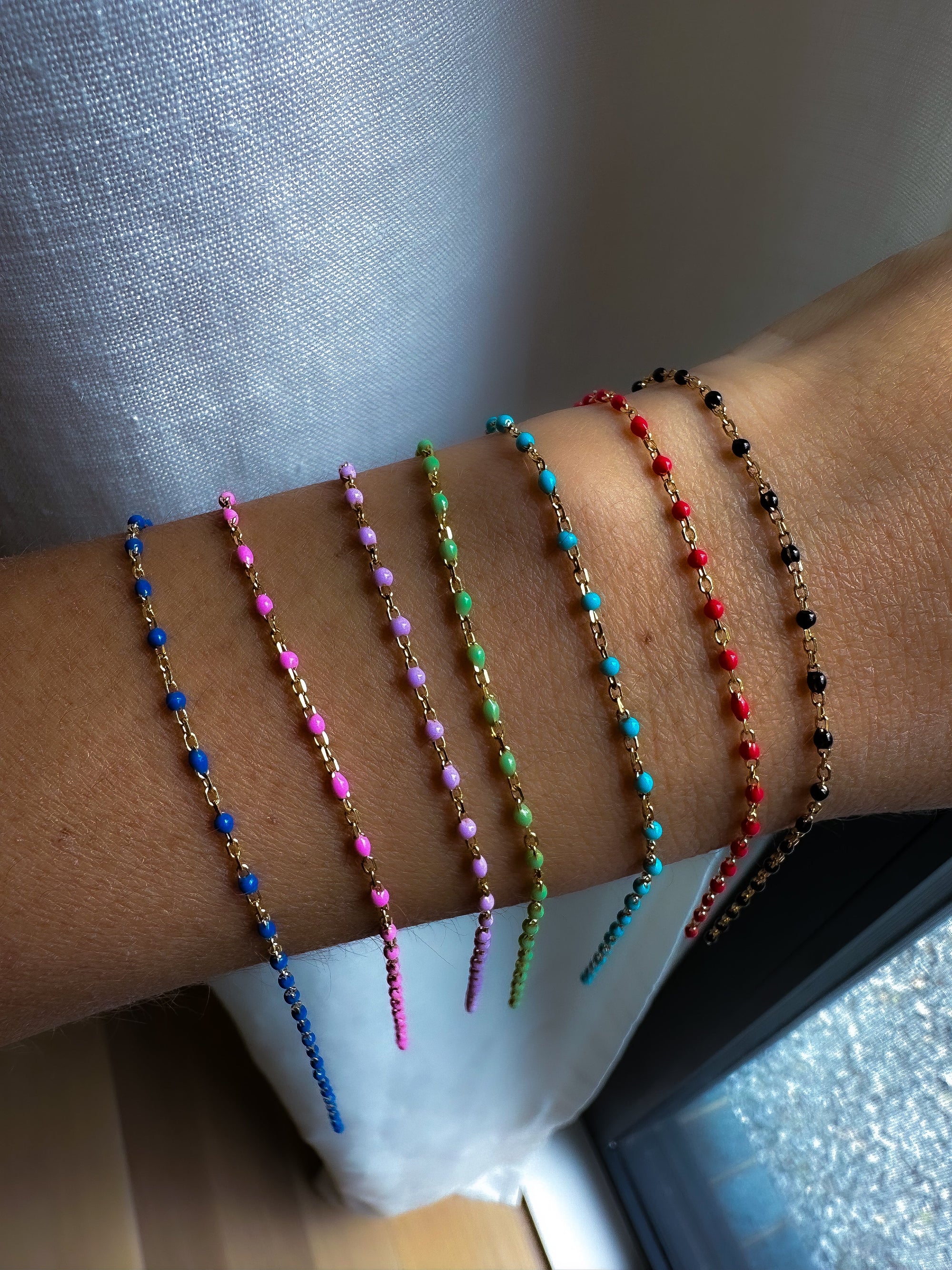 Italian Enamel Chain Bracelets