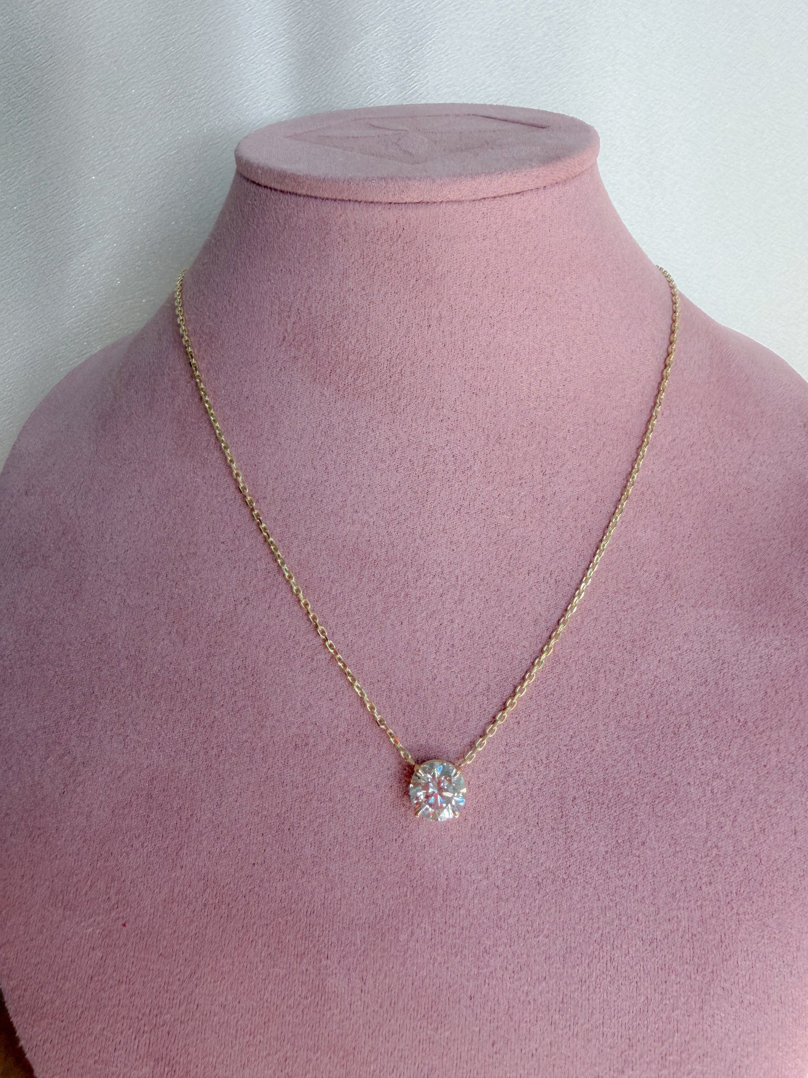 Two Carat Solitaire Necklace