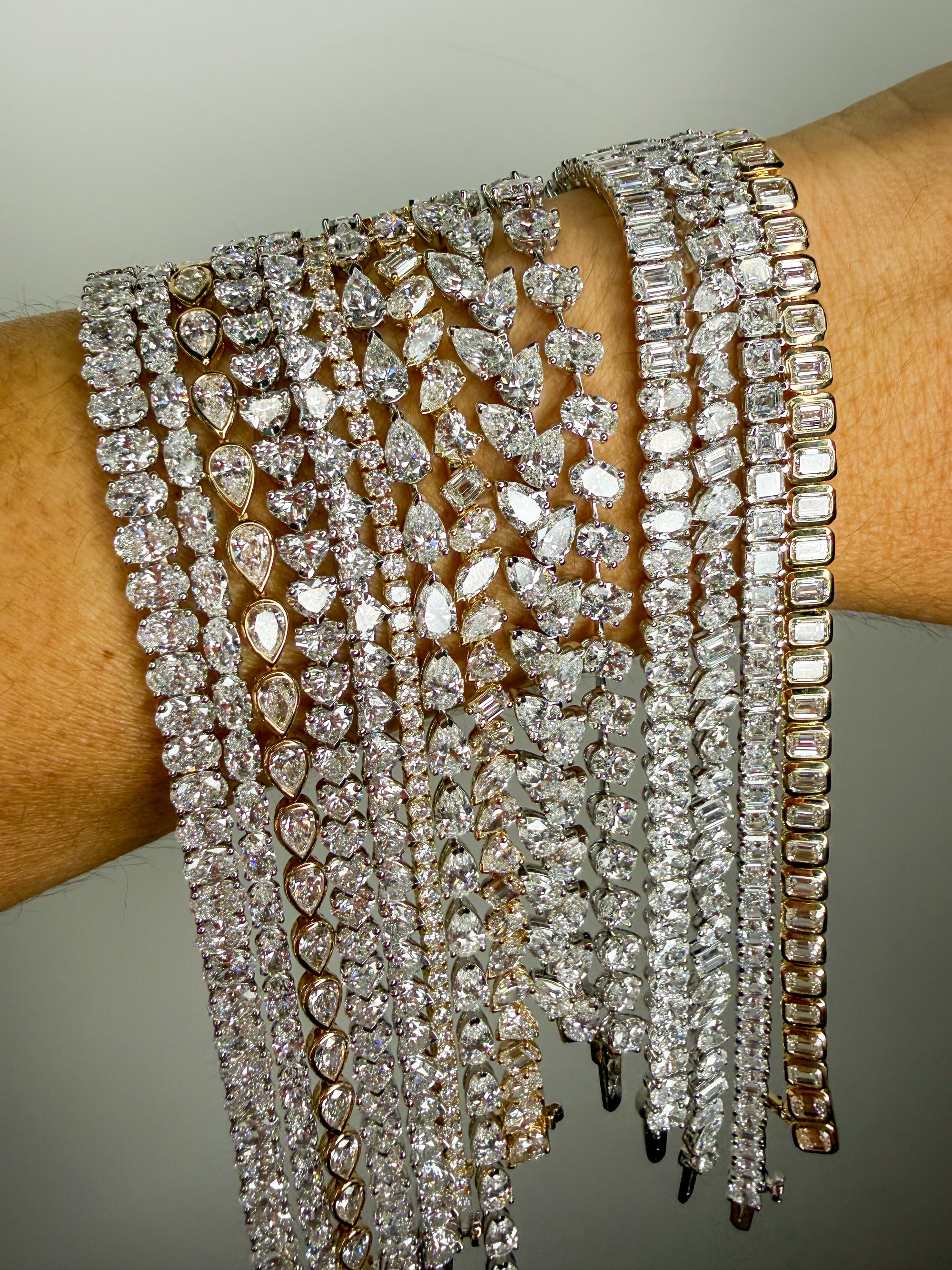 Half Emerald - Half Oval Tennis Bracelet