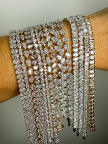 Half Emerald - Half Oval Tennis Bracelet