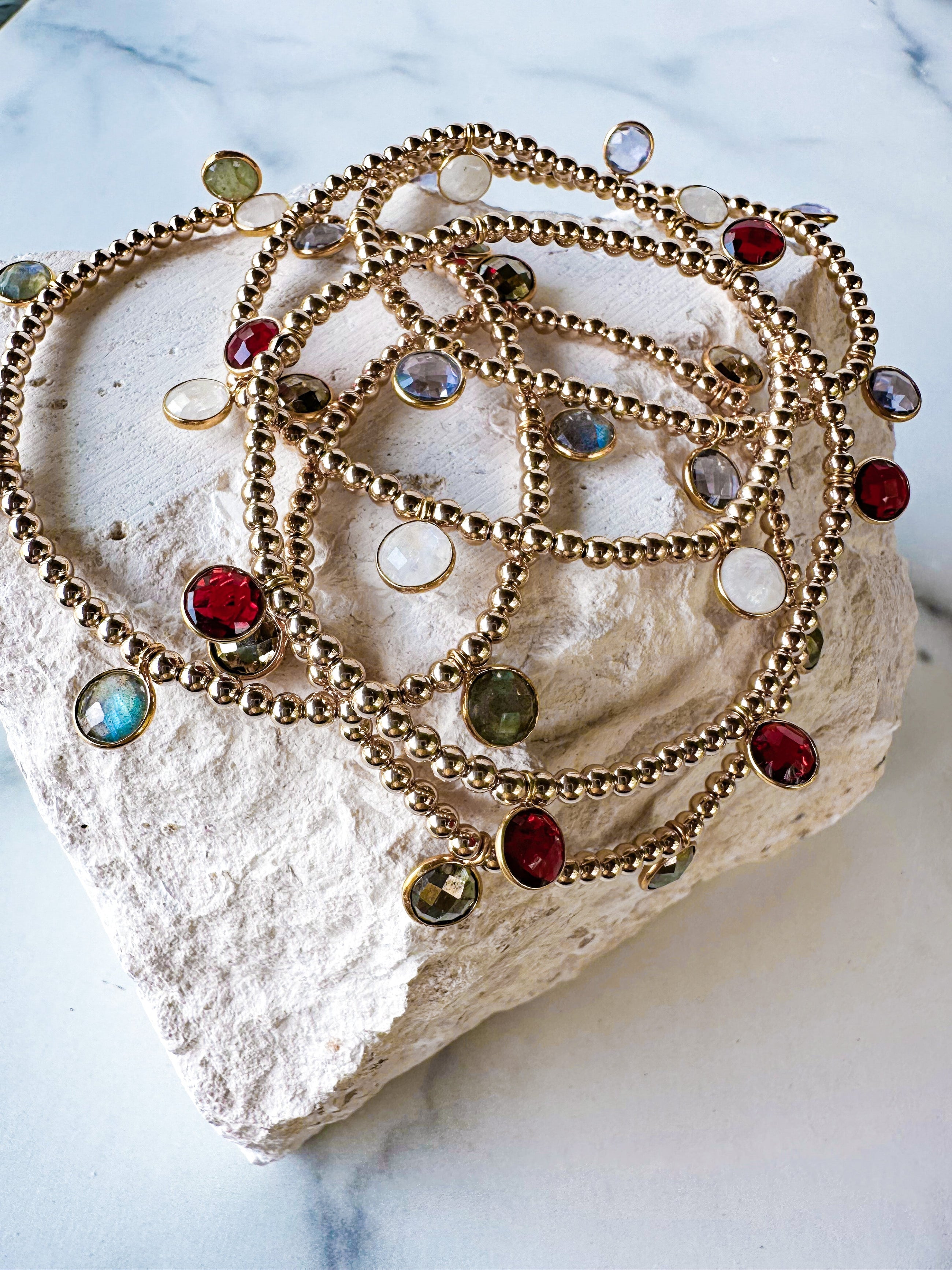 Garnet Drop Bracelet
