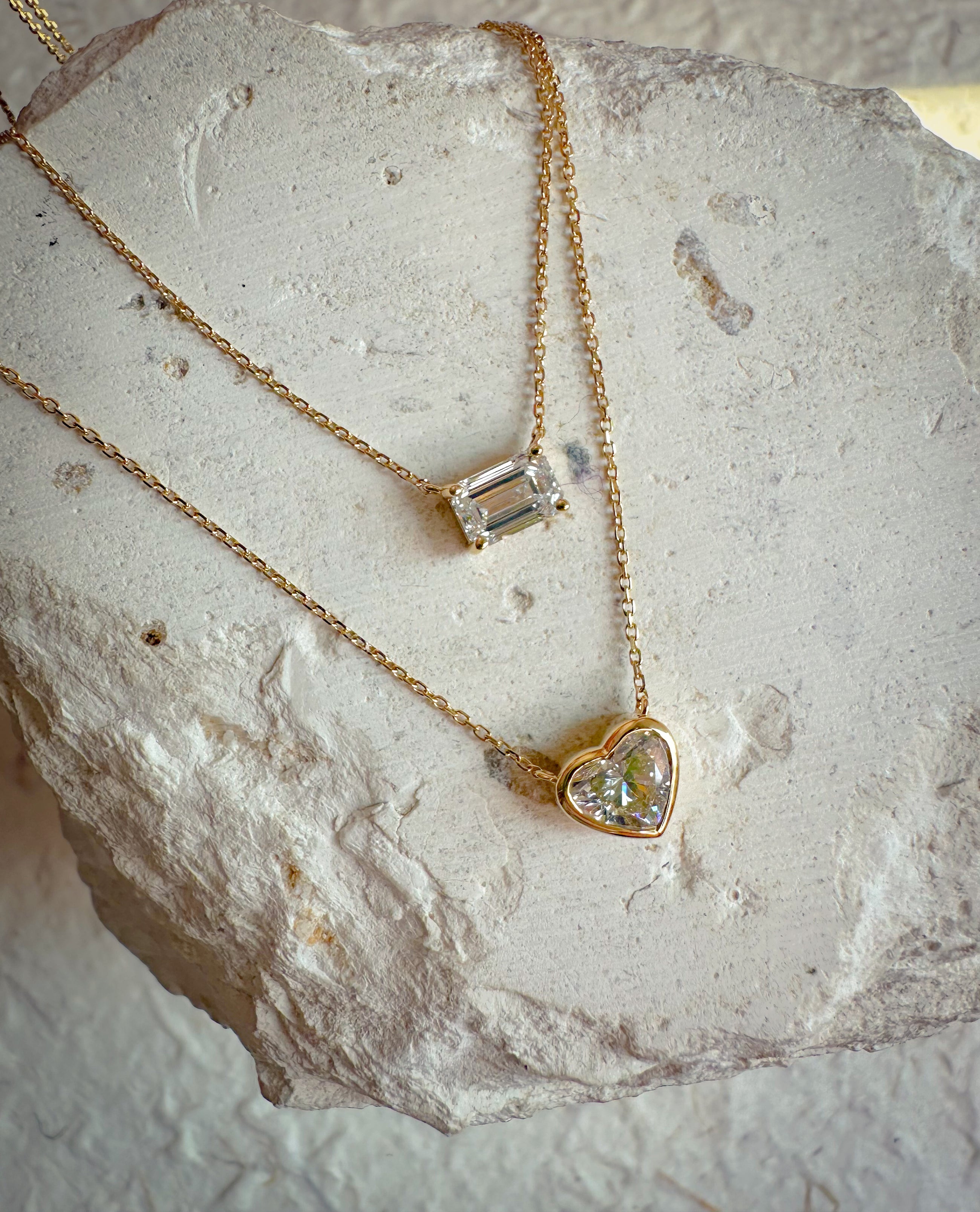 The Rebel Bezel Heart Necklace