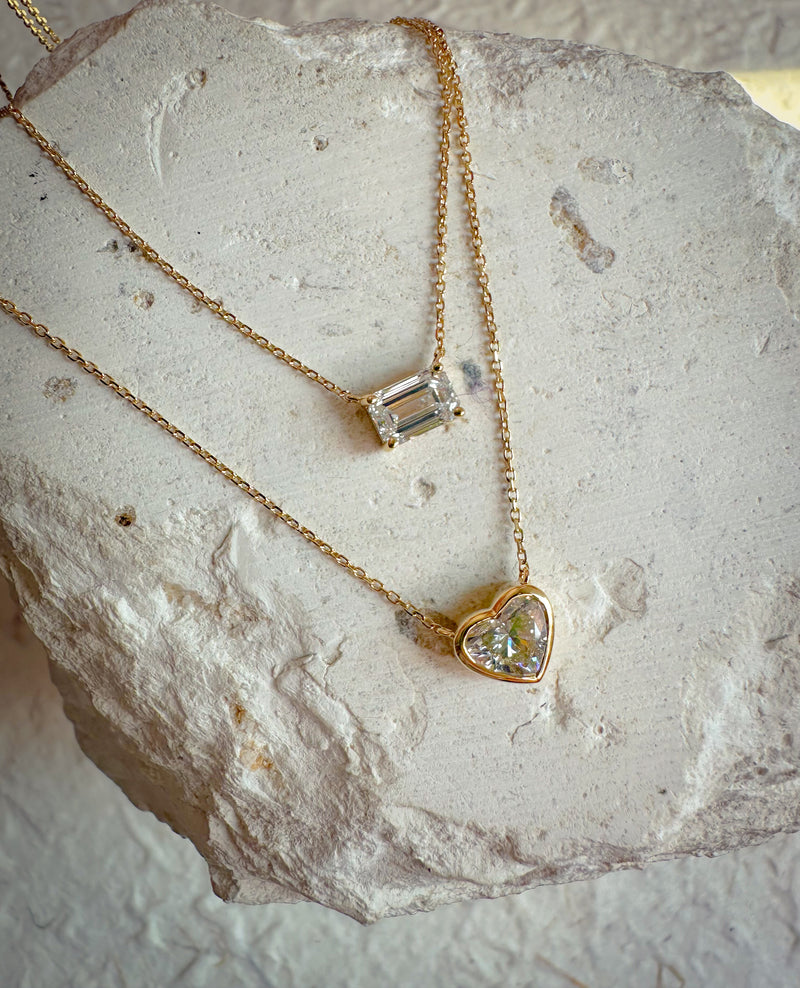 The Rebel Bezel Heart Necklace