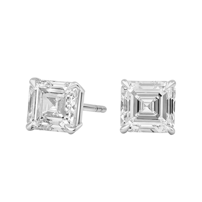 The Crown - Asscher Cut 8ctw Diamond Studs