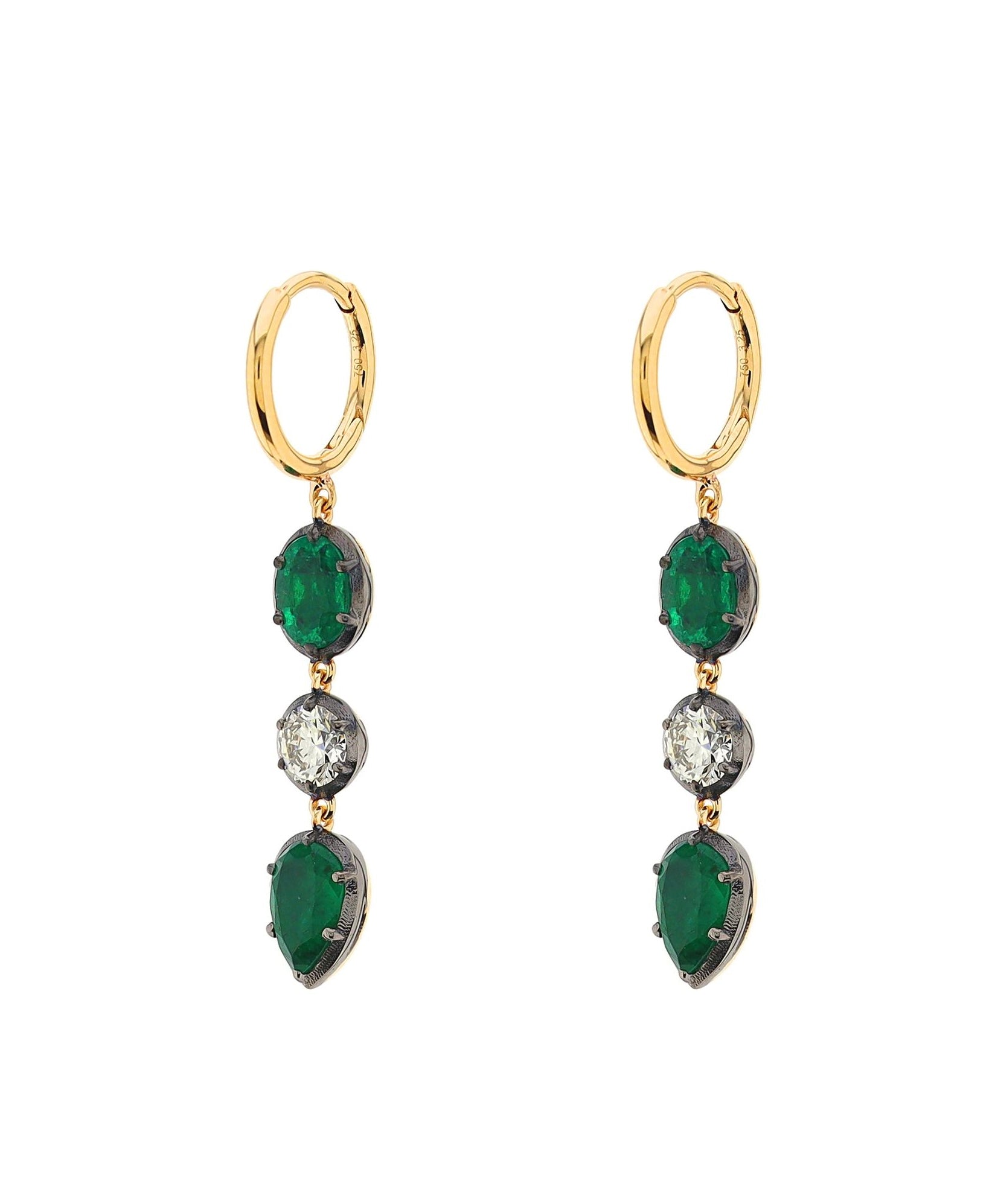 Seraphine Trio Emerald Earrings