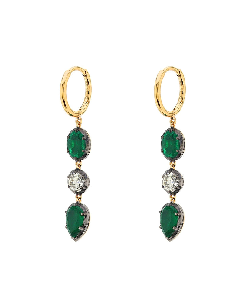 Seraphine Trio Emerald Earrings