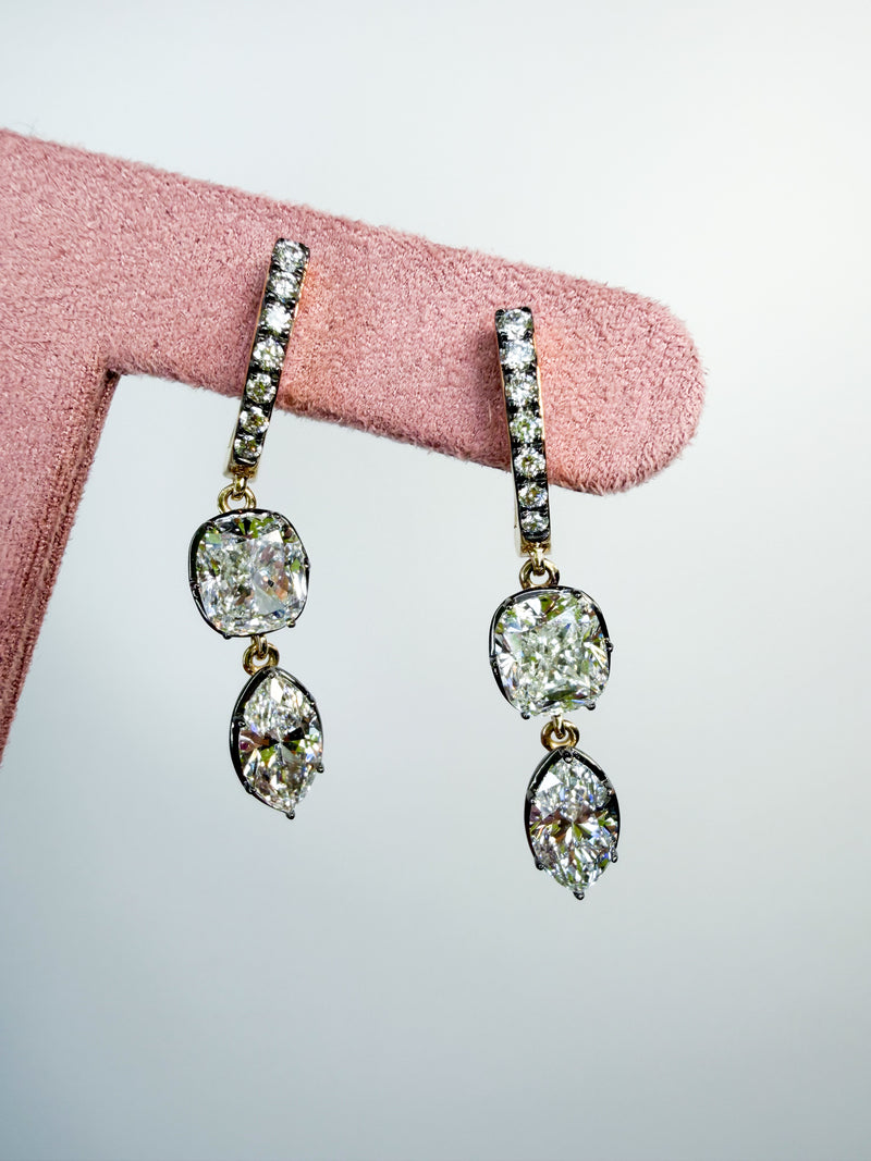 Cushion & Marquise Drop Earrings
