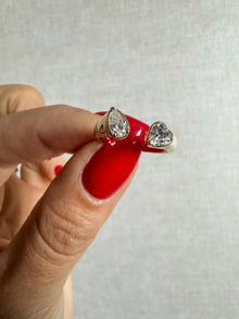 Heart & Pear Diamond Pinky Ring