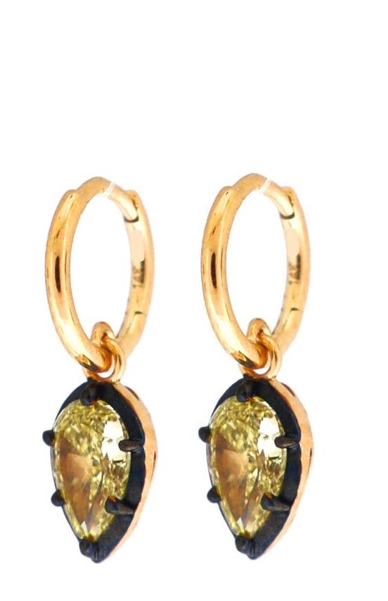 The Seraphine Yellow Pear Diamond Earrings