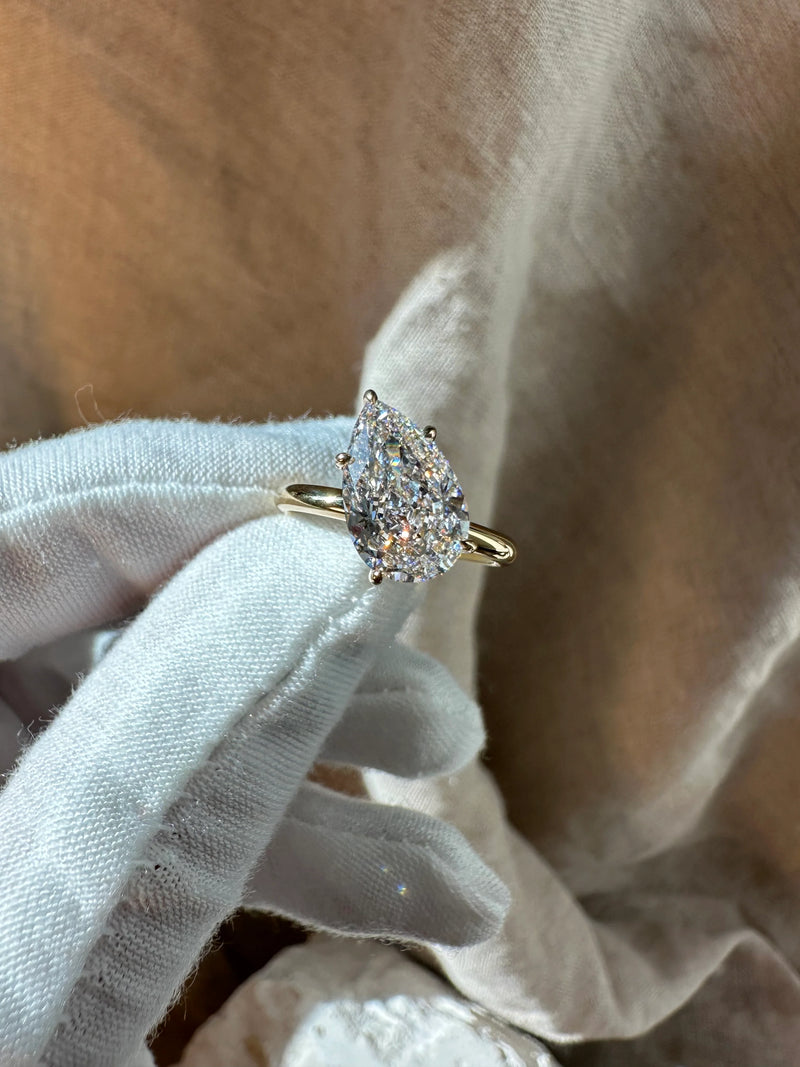 The Slanted Pear Diamond Ring