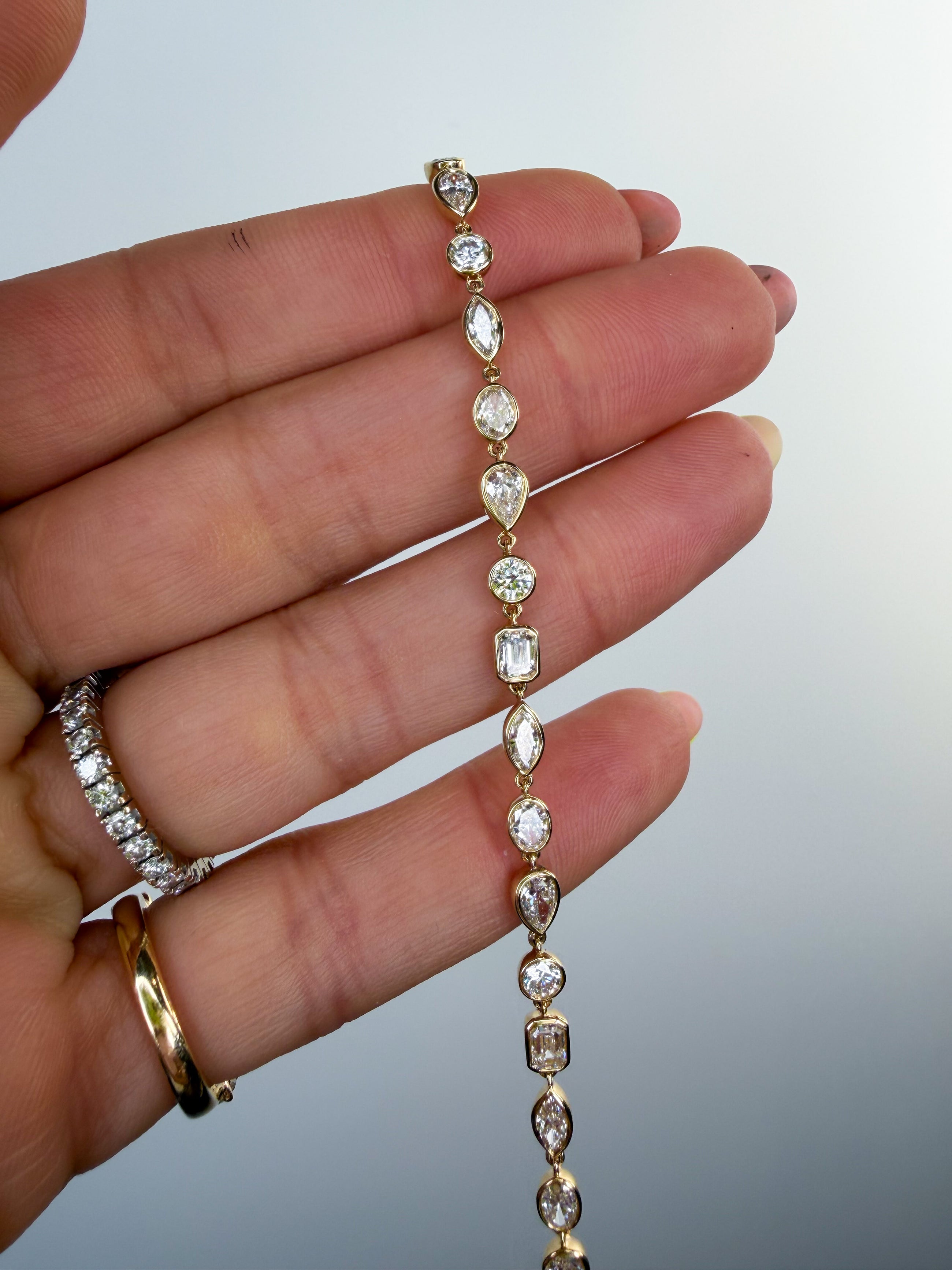 Bezel Multi-Shape Chain Bracelet
