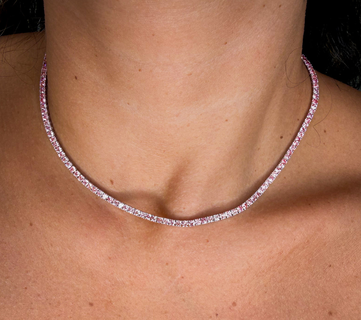 The Pink Panther Diamond Tennis Necklace