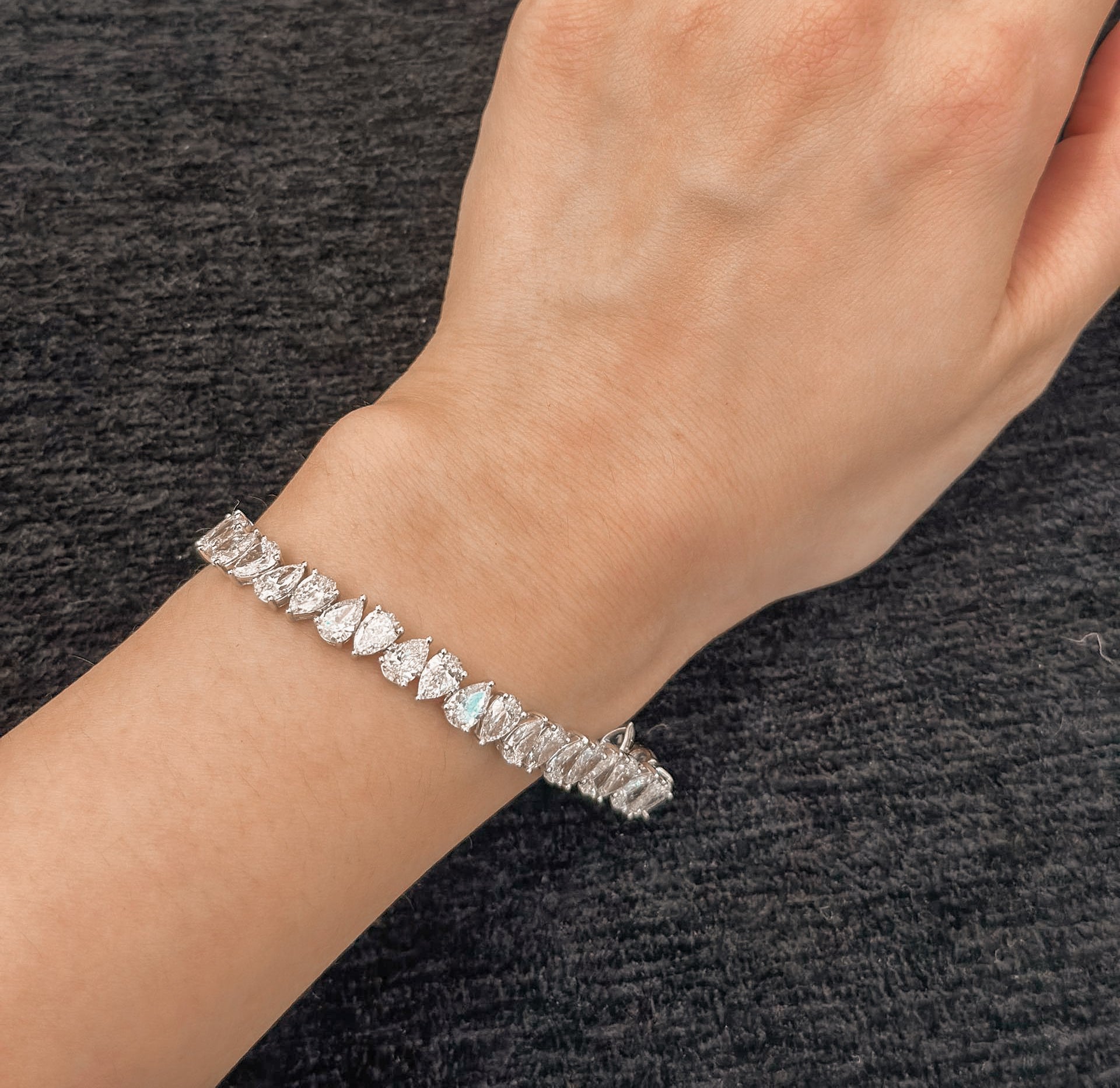 The Alternating Pear Diamond Tennis Bracelet