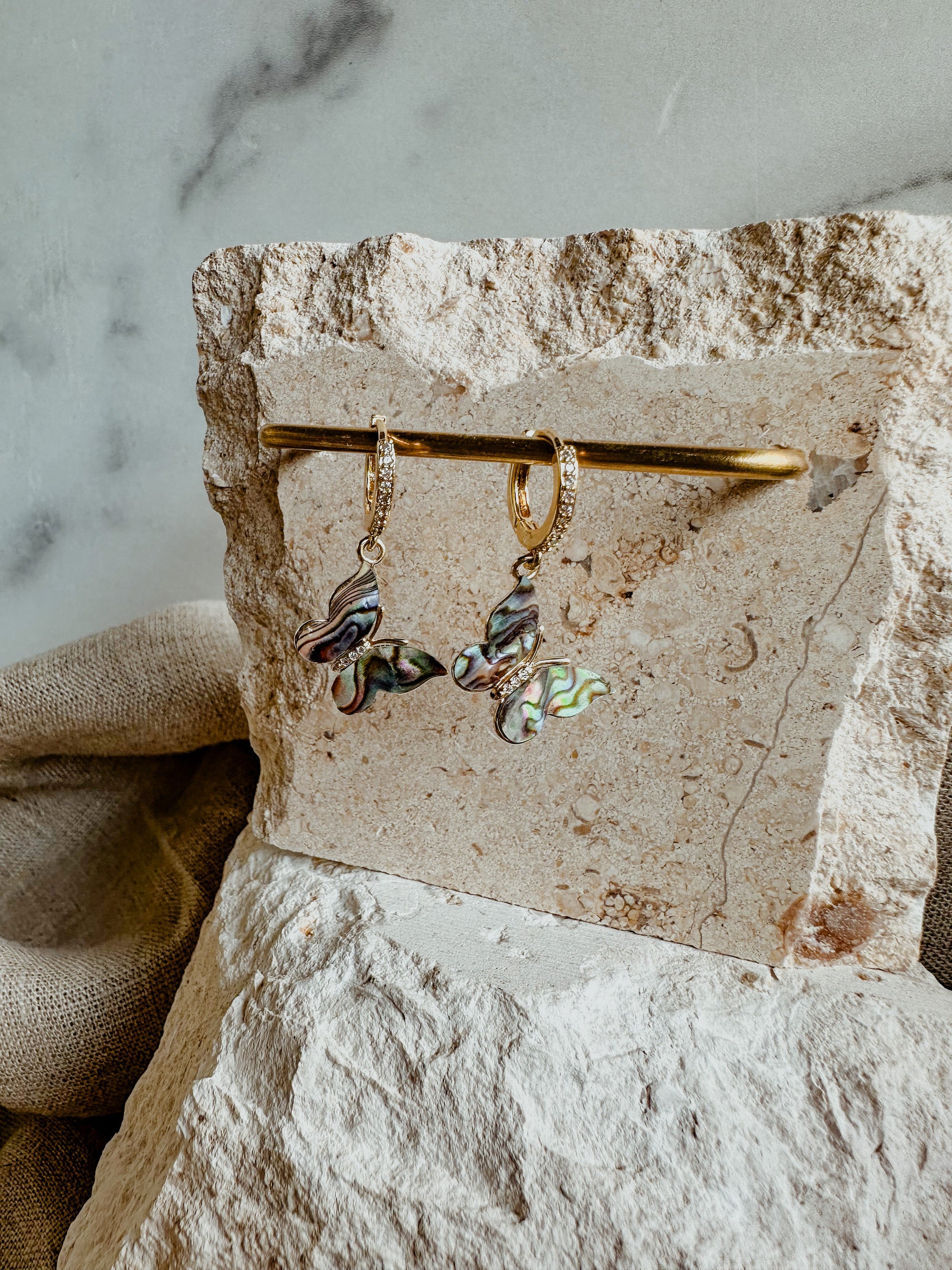 Abalone Butterfly Earrings