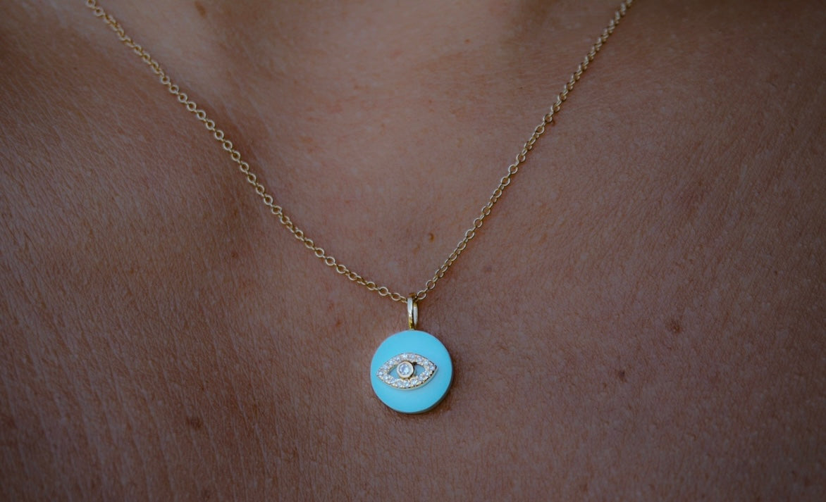 Mini Diamond Eye Amulet Necklace