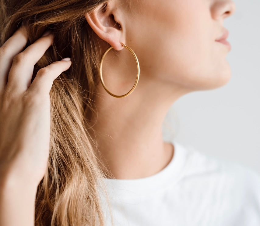 Matte Gold Hoops