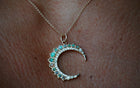 Opal Crescent Moon Necklace