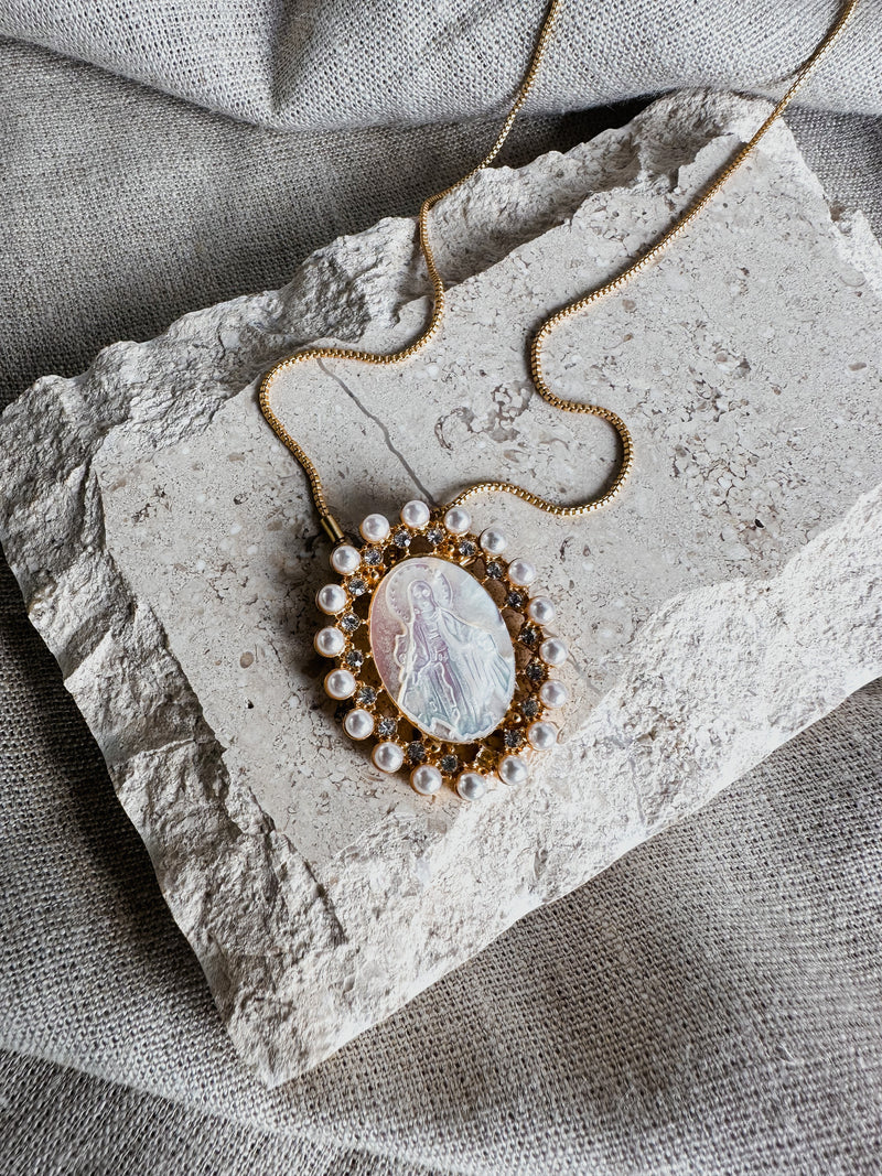 Vintage Pearl Mary Necklace
