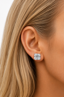 The Crown - Asscher Cut 8ctw Diamond Studs
